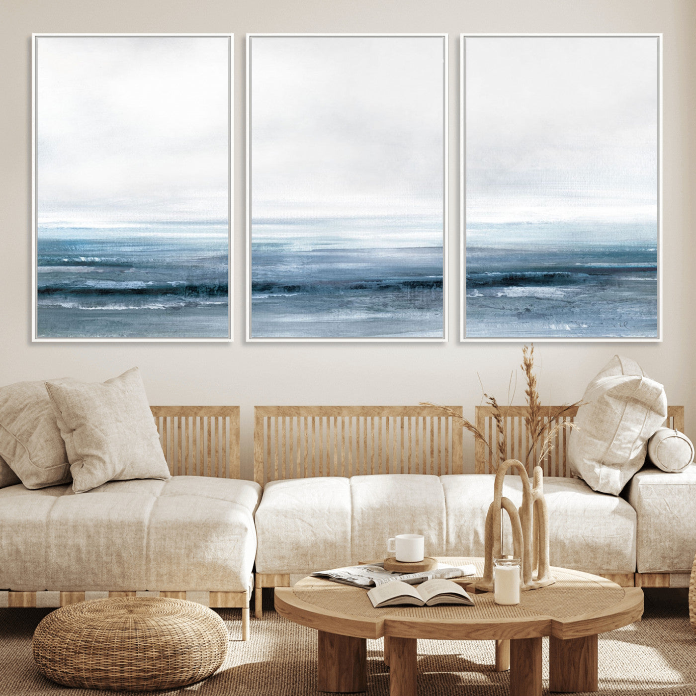 65702-MGV-CV-36X24-Blue Ocean Abstract Artwork Wall Art Canvas Print
