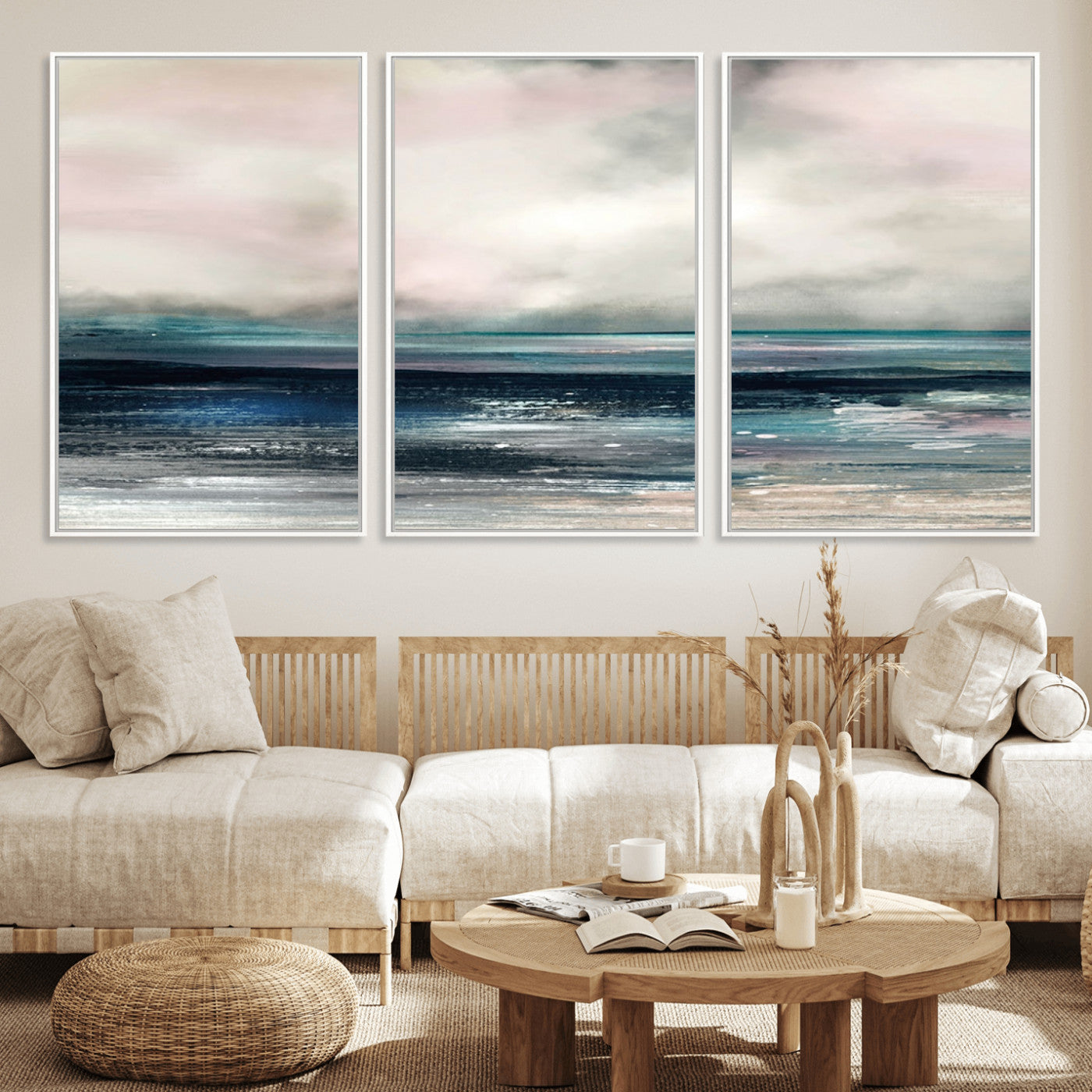 63797-MGV-FC-60X30-3P_White-Contemporary Abstract Wall Art Canvas Print