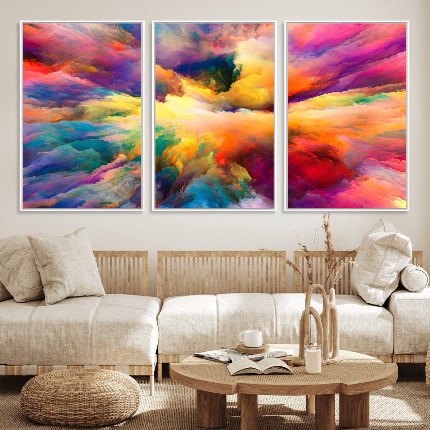 61038-MGV-FC-60X30-3P_White-Blazing Vibrant Colors Cloud Wall Art Canvas Print