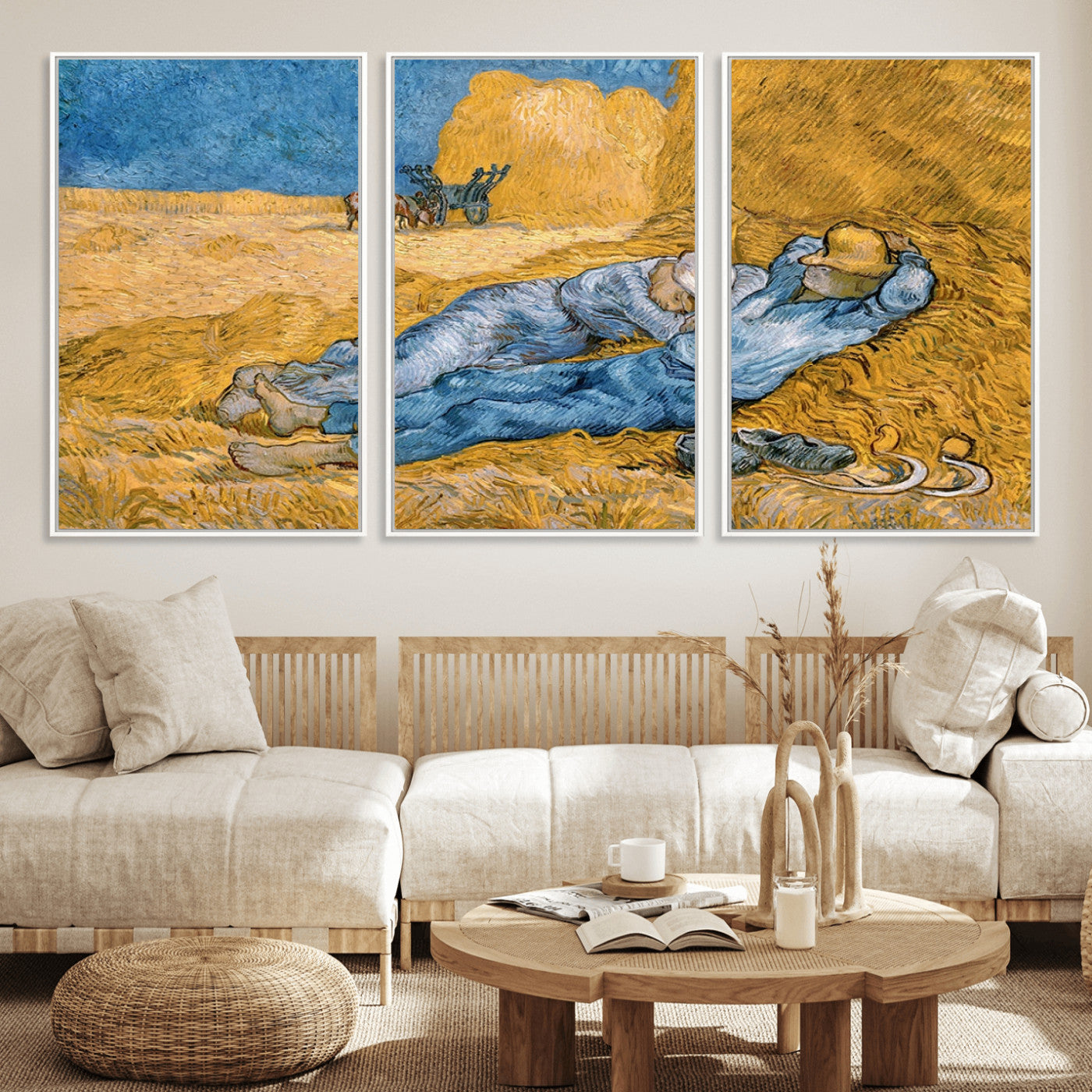 85933-MGV-FC-60X30-3P_White-Master Artist Vincent Van Gogh Nature Wilderness Illustrs Fine Art Canvas, Van Gogh Nature