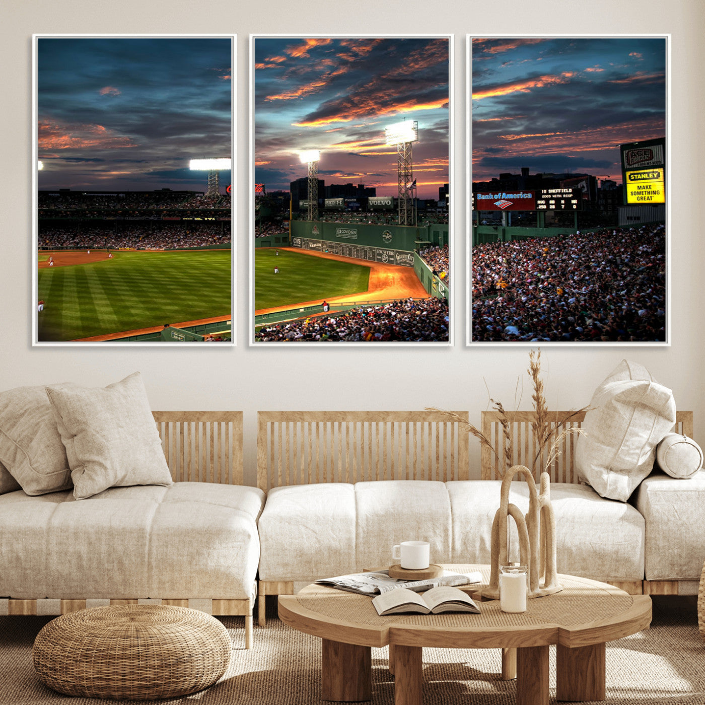 66781-MGV-FC-60X30-3P_White-Fenway Park Wall Art Canvas Print | Large Baseball Stadium Canvas Print for Boston Red Sox Fans |