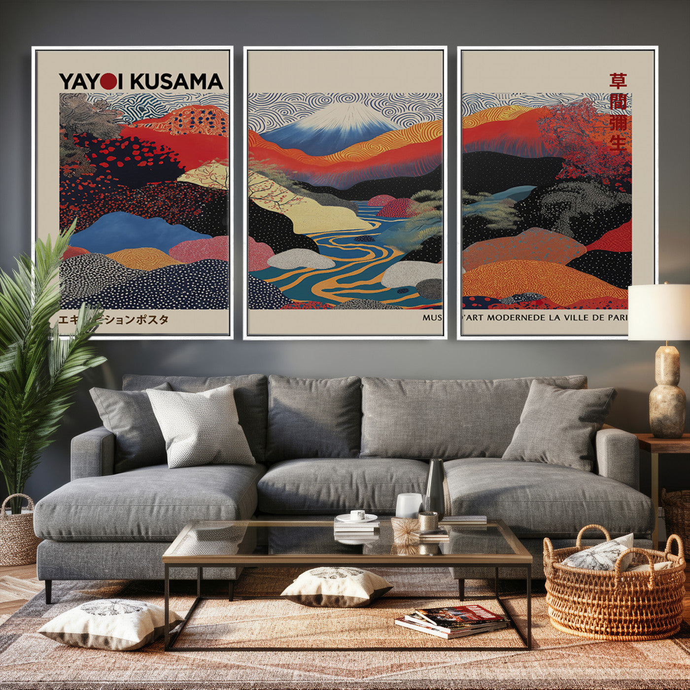 86784-MGV-CV-36X24 - Yayoi Wall Art - Framed Yayoi Kusama 1986 Wall Art Print – Japanese Wall Art Print, Wabi Sabi Yayoi