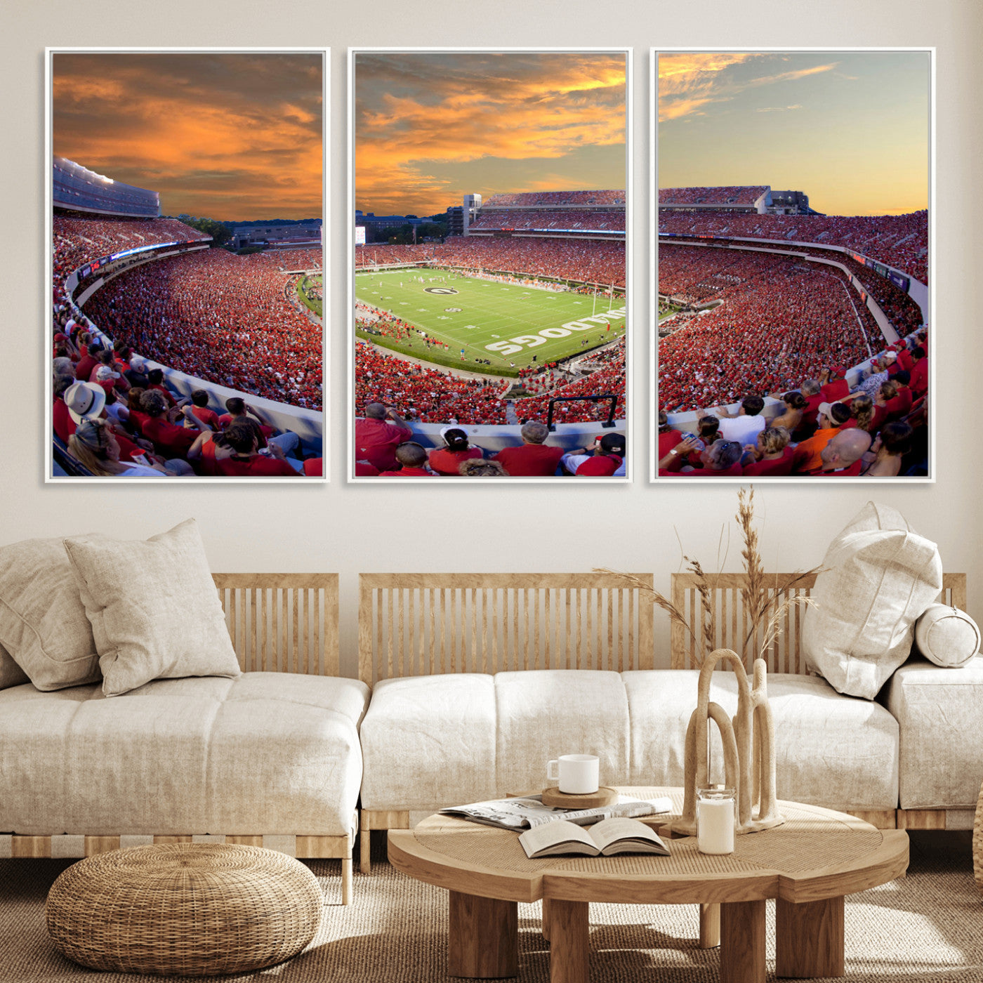 73680988-MGV-FC-60X30-3P - Dooley Stadium Wall Art, Sports Arena Canvas Print, Dooley Field Sanford Stadium Artwork for Home, Office