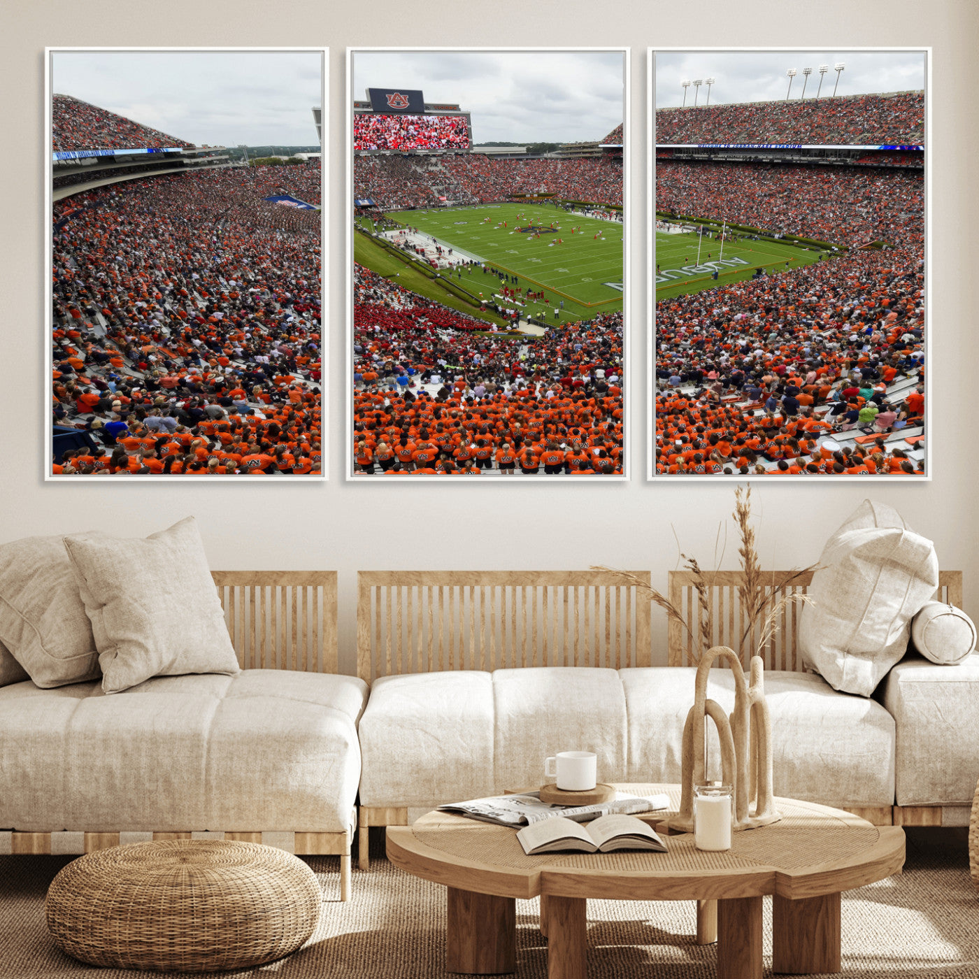 39597998-MGV-CV-36X24-Jordan-Hare Stadium Wall Art Canvas Print, College Sports Art for Man Cave or Game Room, Framed Alabama Football Decor