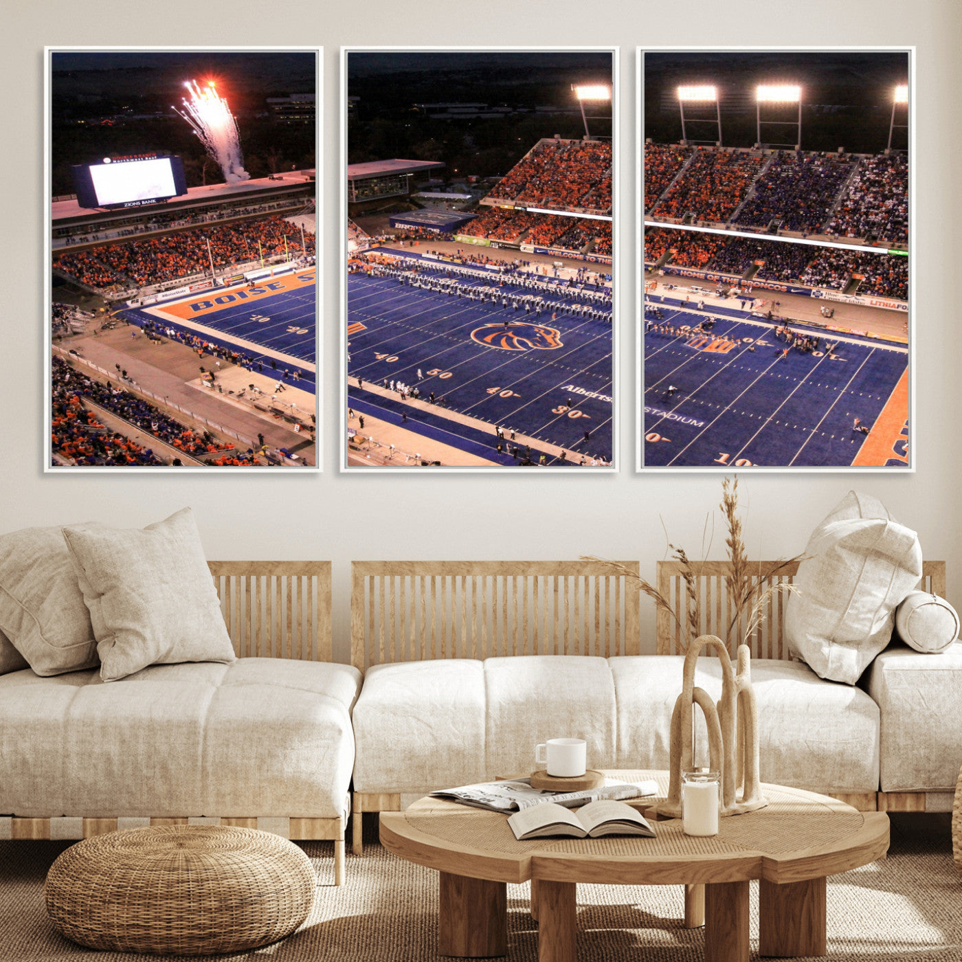 BS1001S-MGV-FC-60X30-3P - Boise State Broncos Albertsons Stadium Wall Art Canvas Print