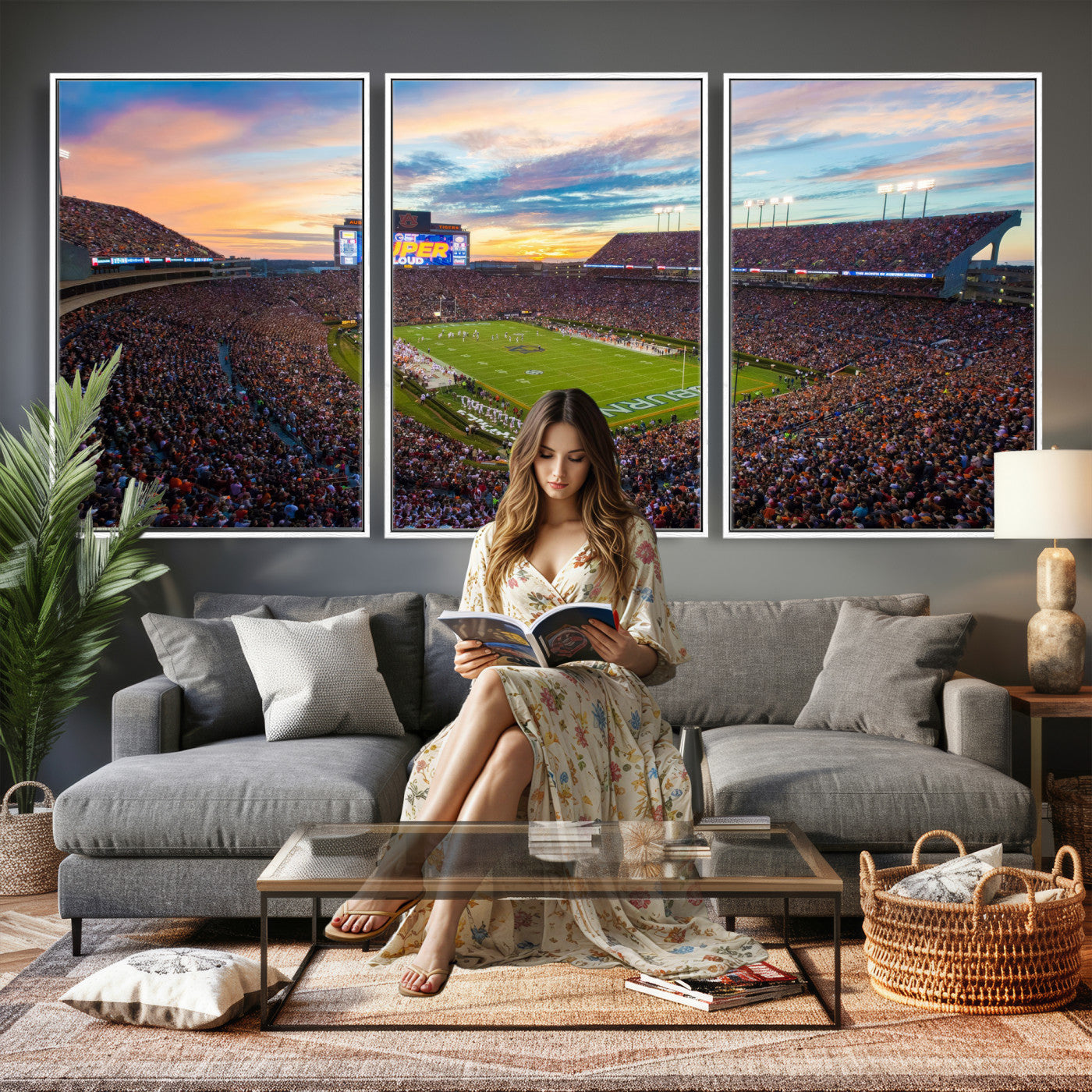 75203764-MGV-CV-36X24 - Jordan-Hare Stadium Auburn Tigers Football Stadium Canvas Wall Art