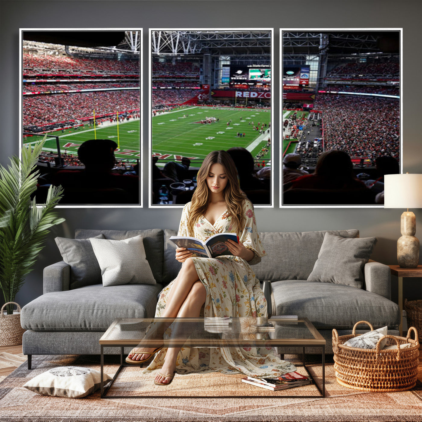 84196298-MGV-CV-36X24 - State Farm Stadium Canvas Wall Art, Arizona Cardinals Football Stadium Print, Glendale NFL Arena Photography Artwork