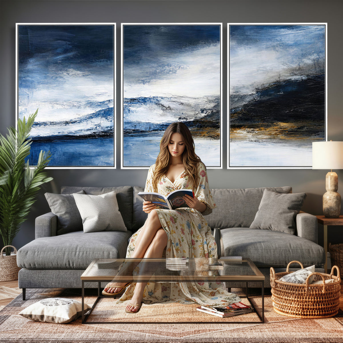 48142030-MGV-CV-36X24 - Extra Large Abstract Wall Art Canvas Print