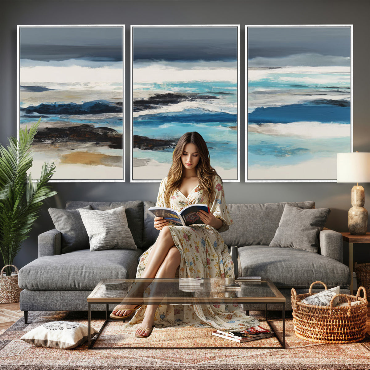 53645131-MGV-CV-36X24 - Extra Large Abstract Wall Art Canvas Print