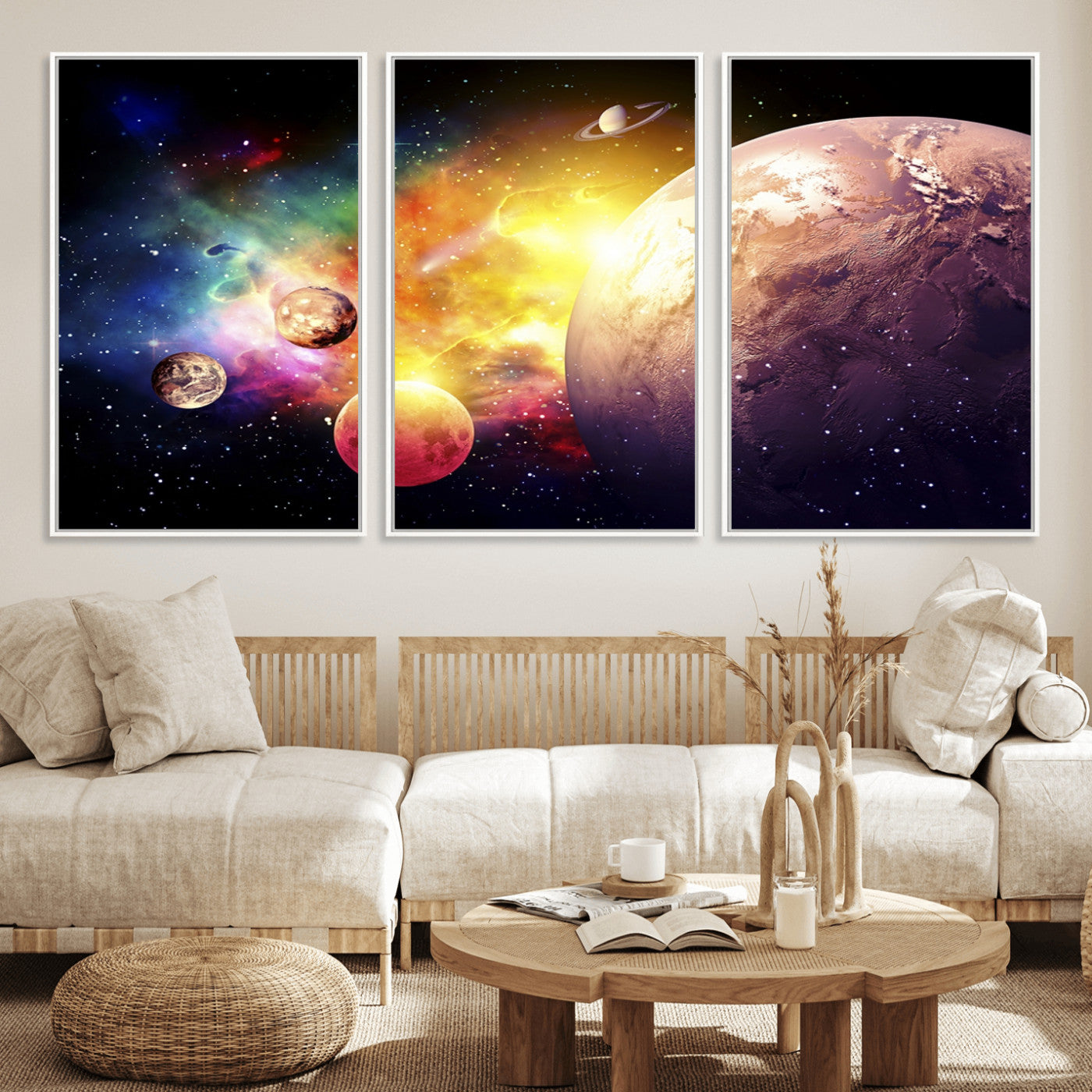51843-MGV-FC-60X30-3P_White-Space and Galaxy Canvas Print