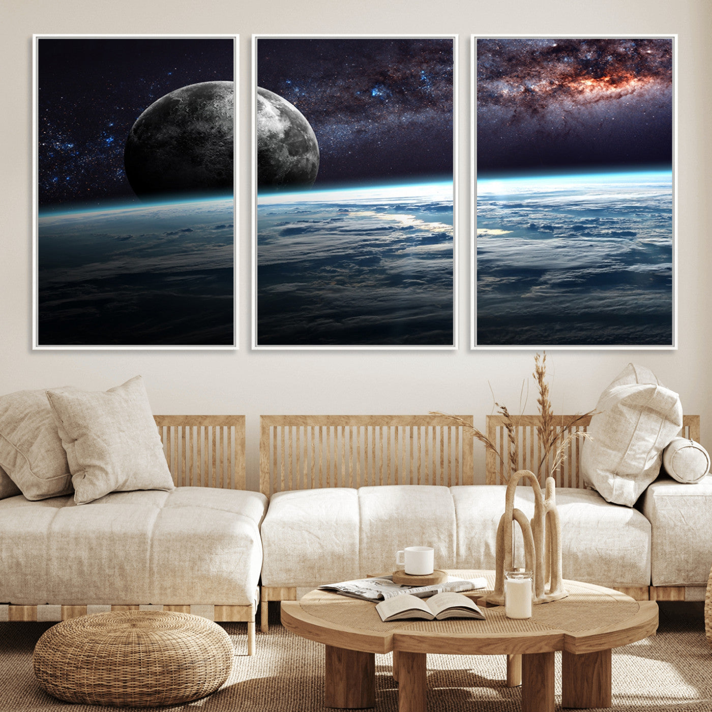 22395-MGV-FC-60X30-3P_White-Space and Planet Canvas Print