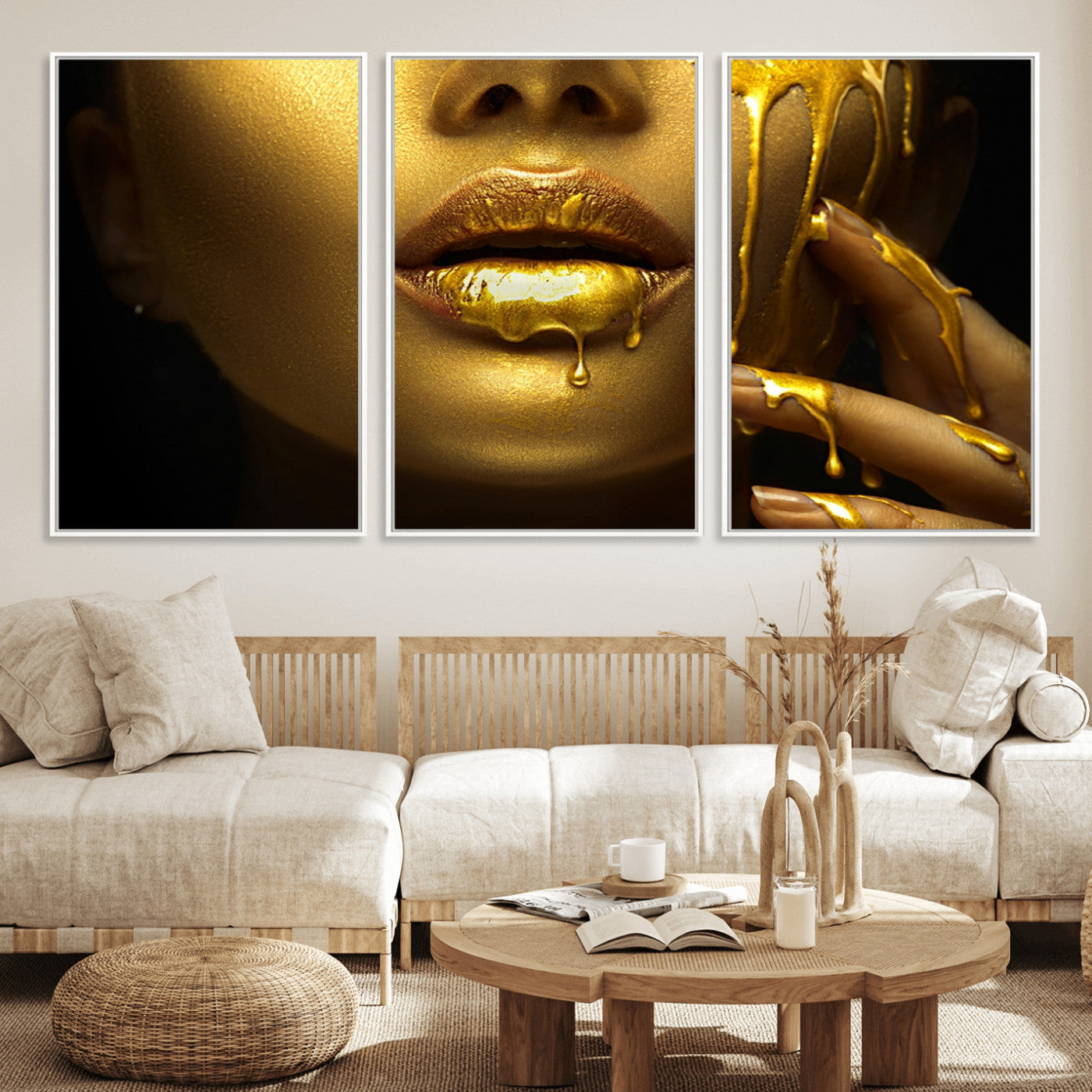 -Gold and Women Wall Art Canvas Print
