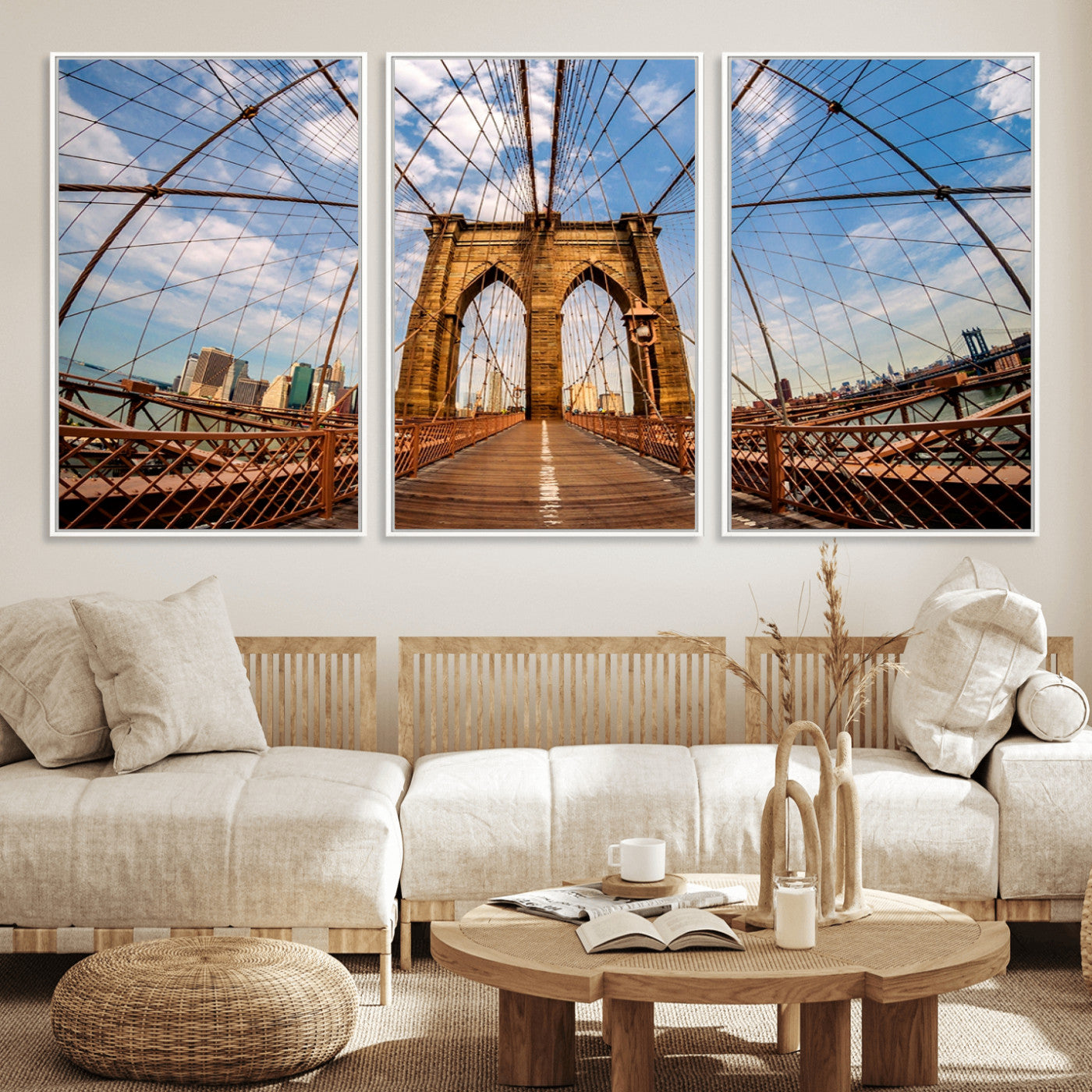 -Brooklyn Bridge Manhattan Wall Art Canvas Print