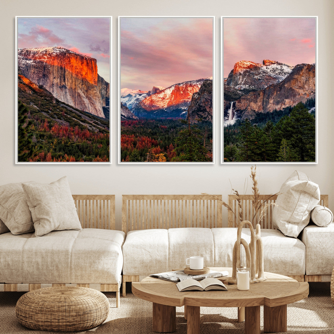 92086-MGV-FC-60X30-3P_White-Yosemite Half Dome Wall Art Canvas Print El Capitan