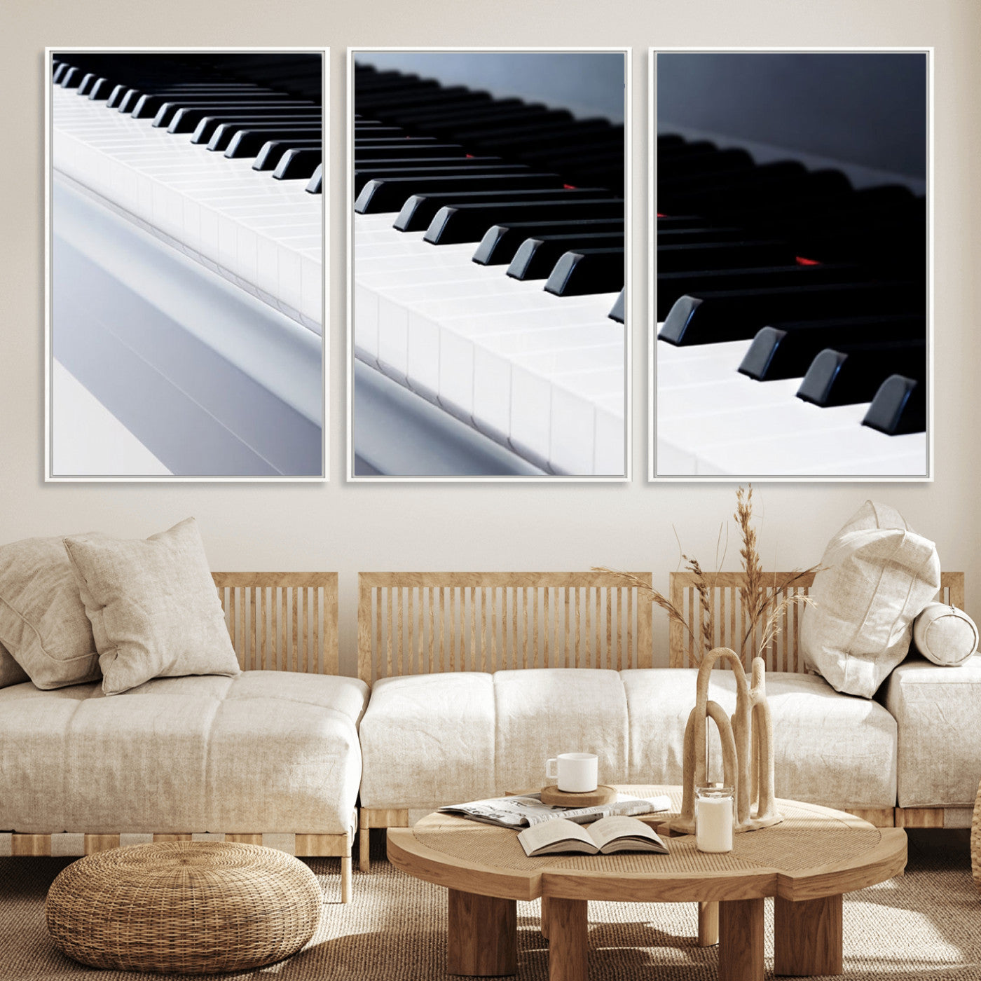 73351-MGV-FC-60X30-3P_White-Piano Artwork Canvas Wall Art Print