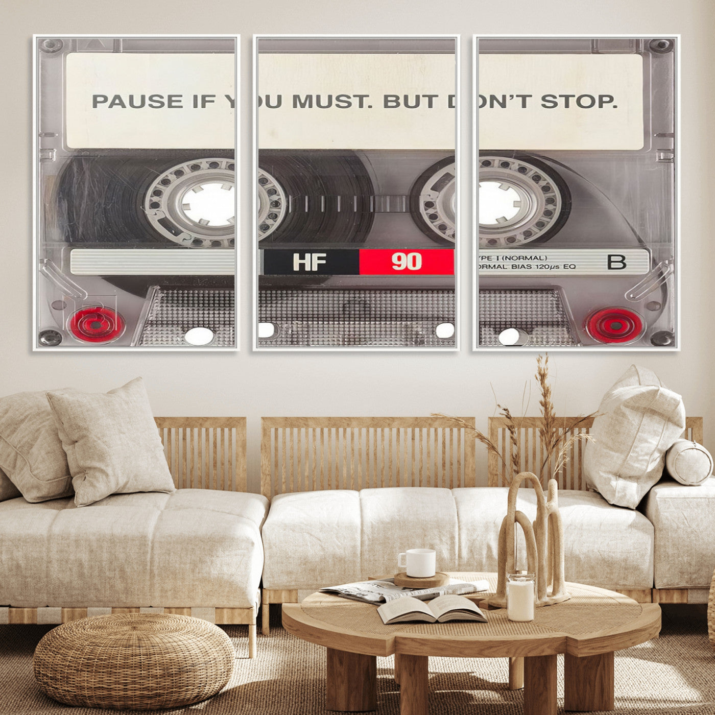 75360-MGV-FC-60X30-3P_White-Music Cassette Iconic Wall Art Canvas Print