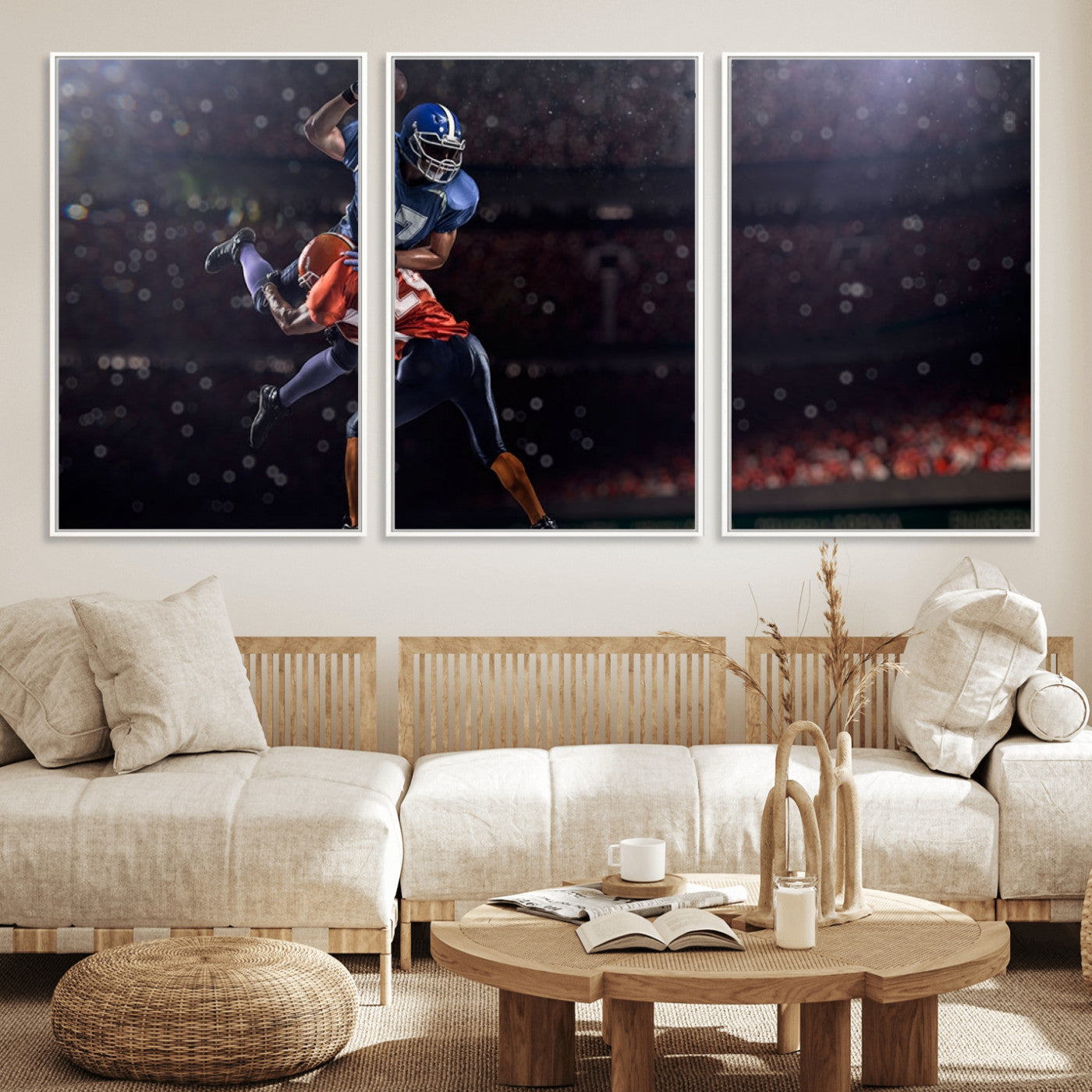 68009-MGV-CV-36X24-American Football Wall Art Canvas Print, Stadium Sport Wall Art Print