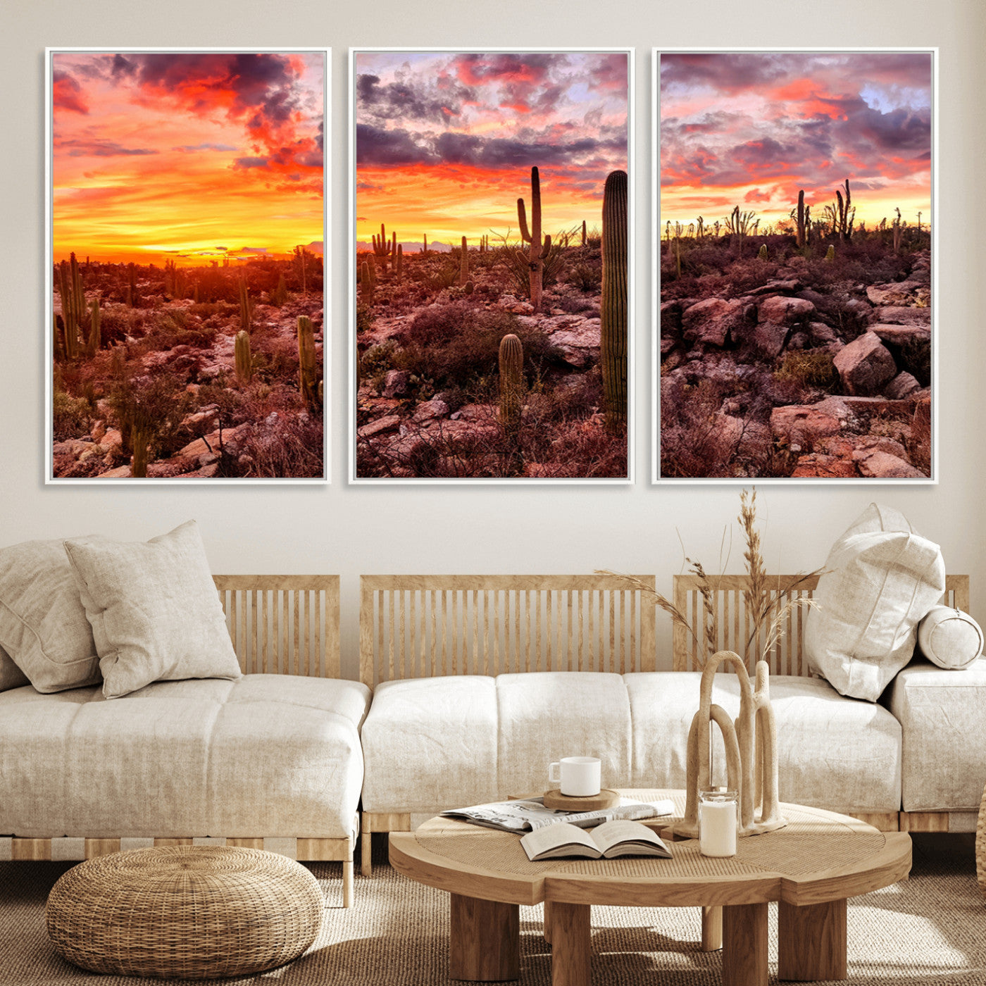 18067-MGV-FC-60X30-3P_White-Arizona Desert Print, Western Cowboy Wall Art Print
