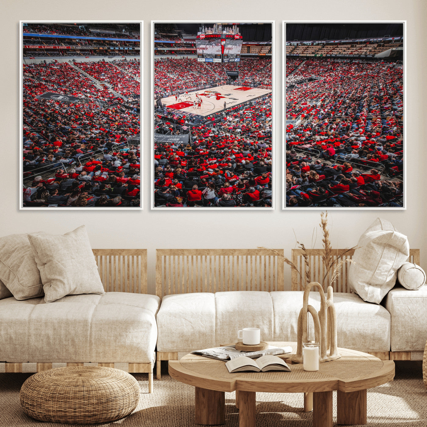 78136-MGV-FC-60X30-3P_White-Louisville Cardinals Basketball Print Canvas - Louisville KFC Yum Center Arena Wall Art Canvas Print
