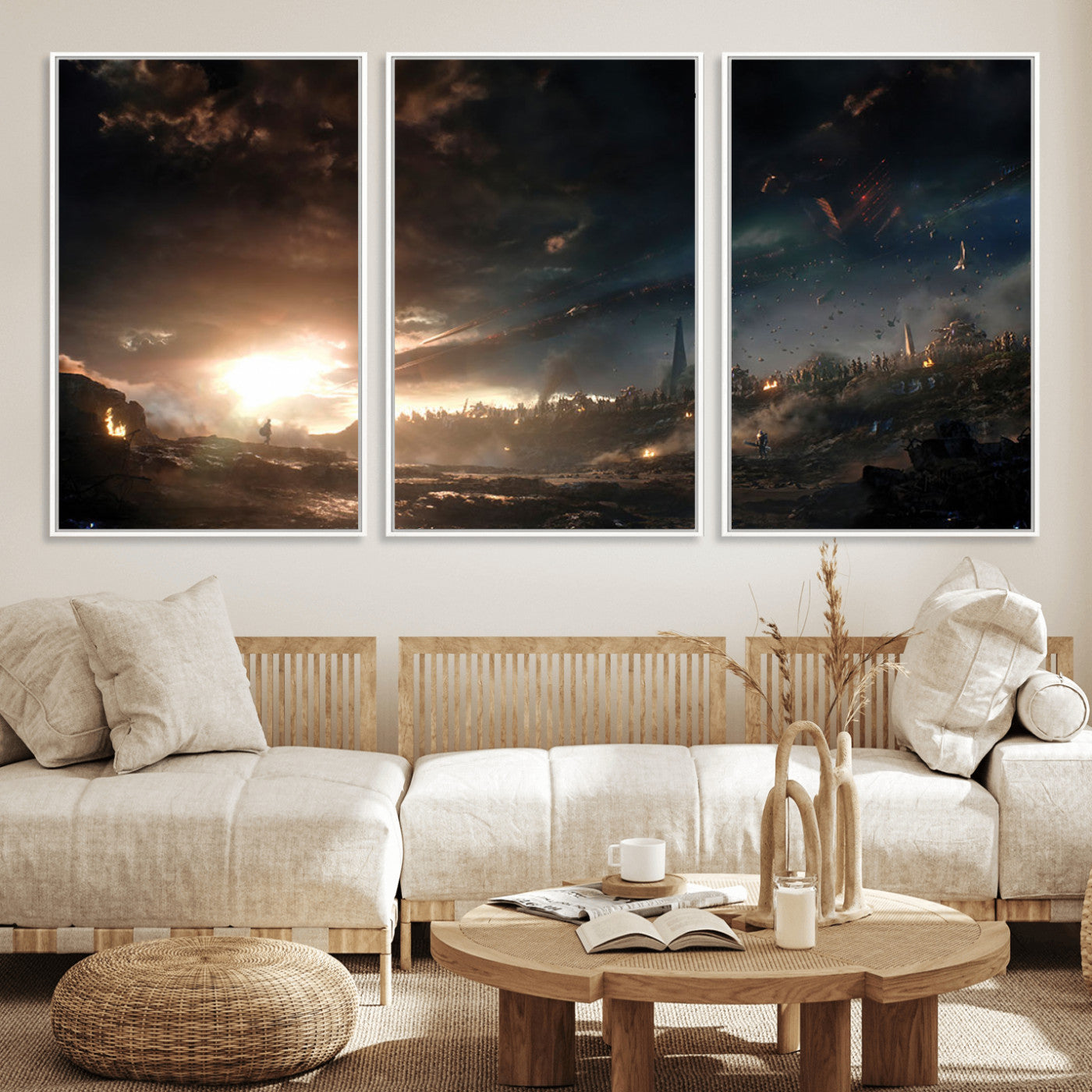 58617-MGV-FC-60X30-3P_White-Avengers Planet Wall Art Canvas Print