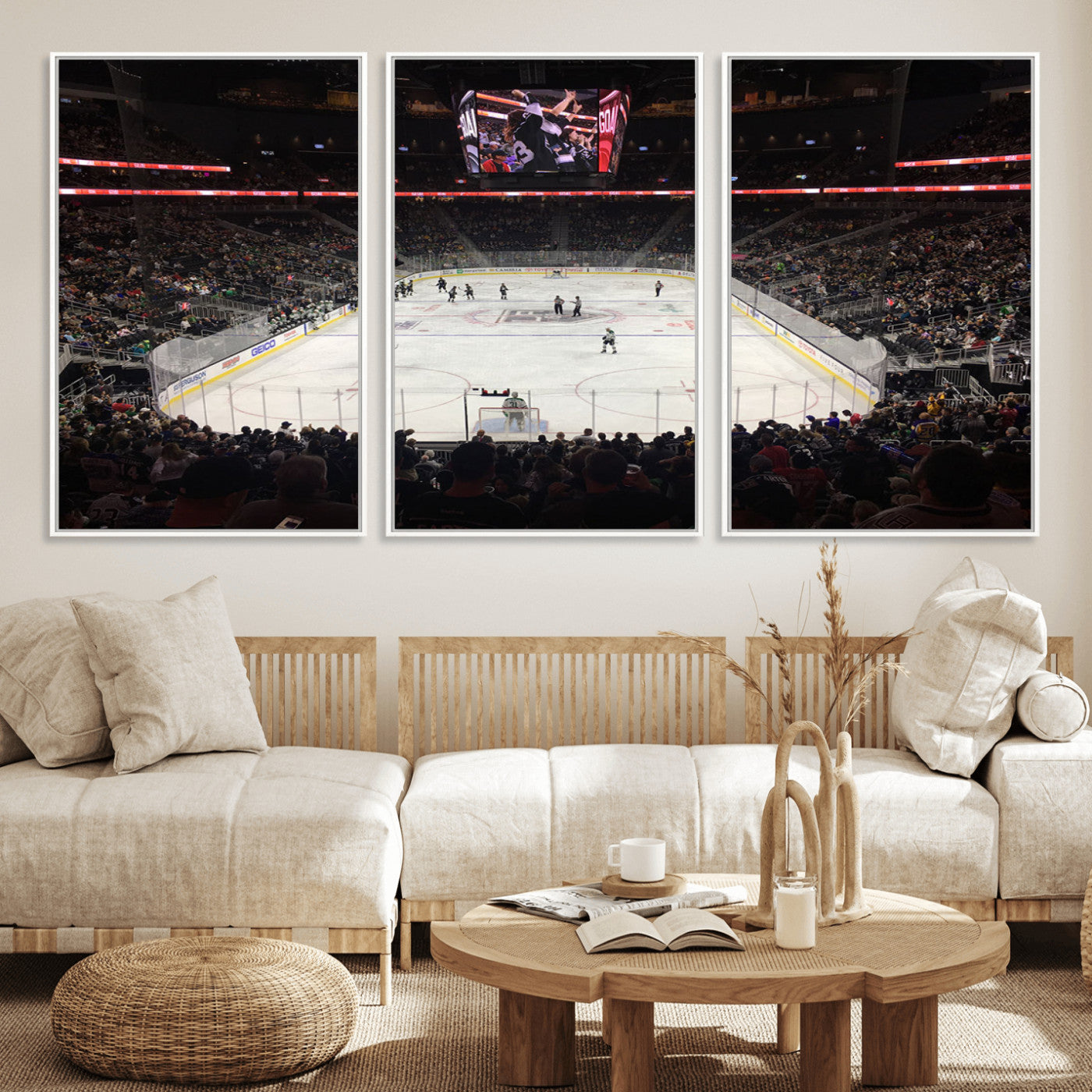 14802-MGV-FC-60X30-3P_White-T Mobile Arena Paradise Nevada Vegas Golden Knights Ice Hockey Stadium Canvas Print Wall Art