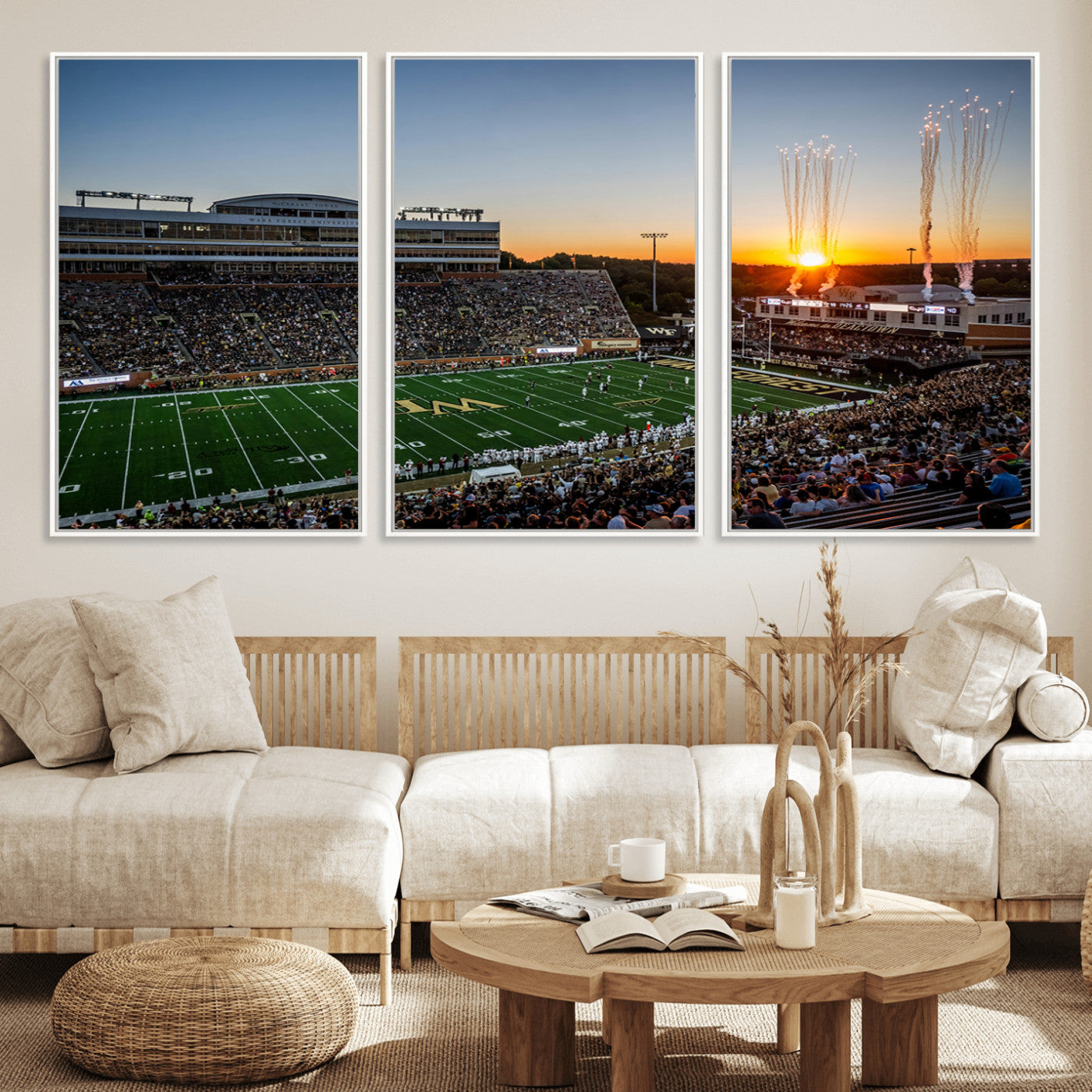 29253-MGV-CV-36X24-Demon Deacons Football Team Print Canvas- Winston-Salem Allegacy Federal Credit Union Stadium Wall