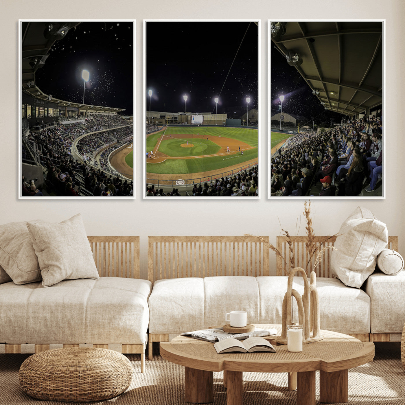10262-MGV-FC-60X30-3P_White-Olsen Field at Blue Bell Park - Texas A&M Aggies Baseball Stadium Wall Art Canvas Print