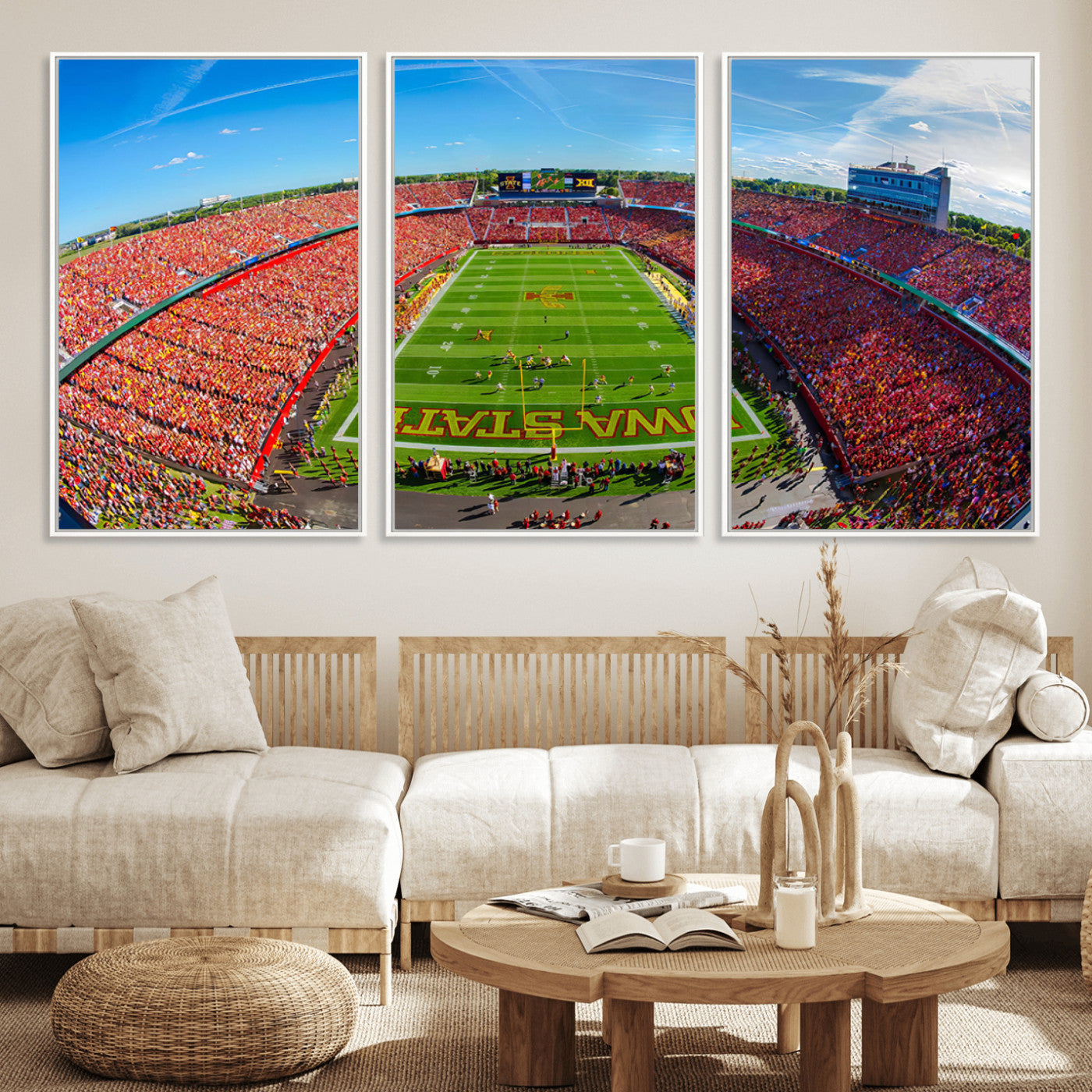 36706-MGV-FC-60X30-3P_White-Iowa State University Cyclones Football Team Print - Ames Jack Trice Stadium Art Canvas Print