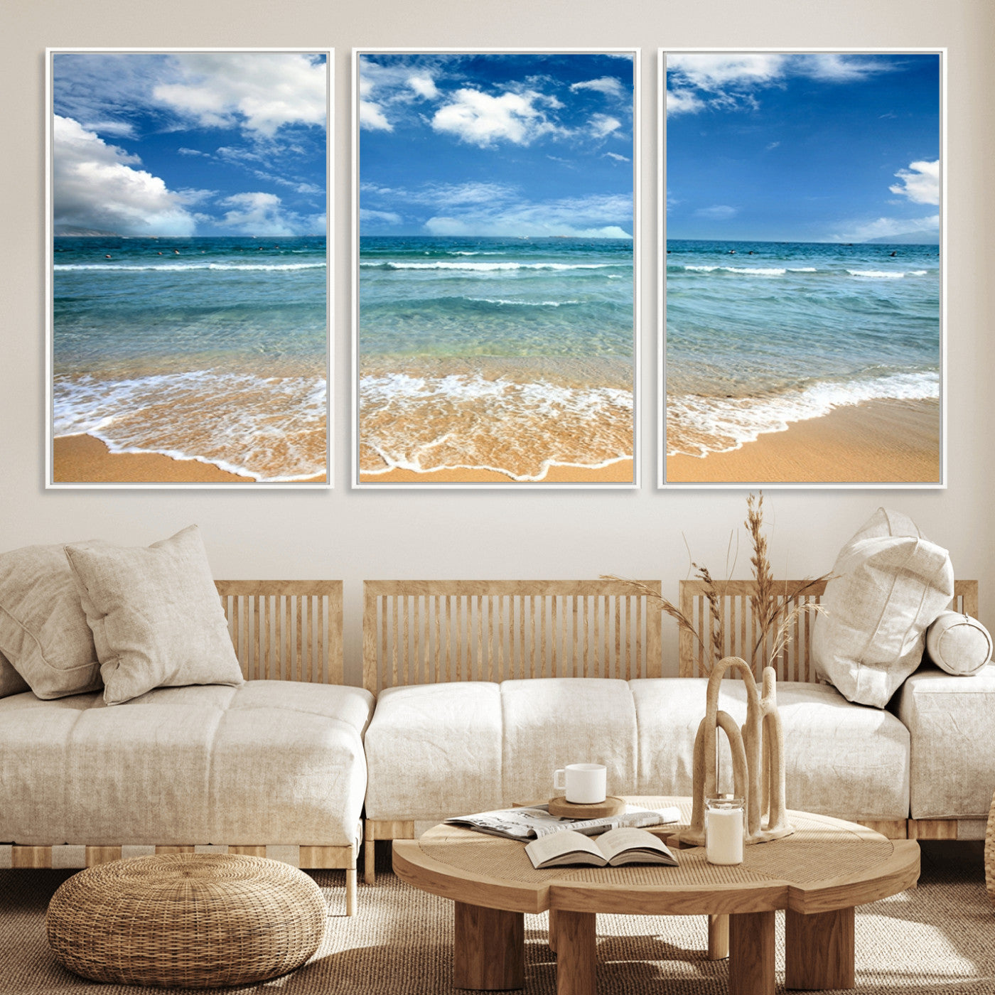 78859-MGV-FC-60X30-3P_White-Sea View From the Beach Canvas Print