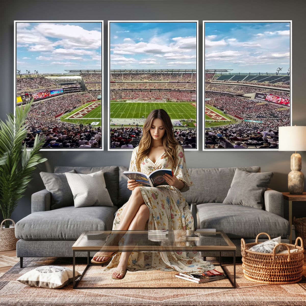 29243-PAN-FL-20X10 - The Temple University Owls Athletics Team Print - Philadelphia Lincoln Financial Field Stadium Wall