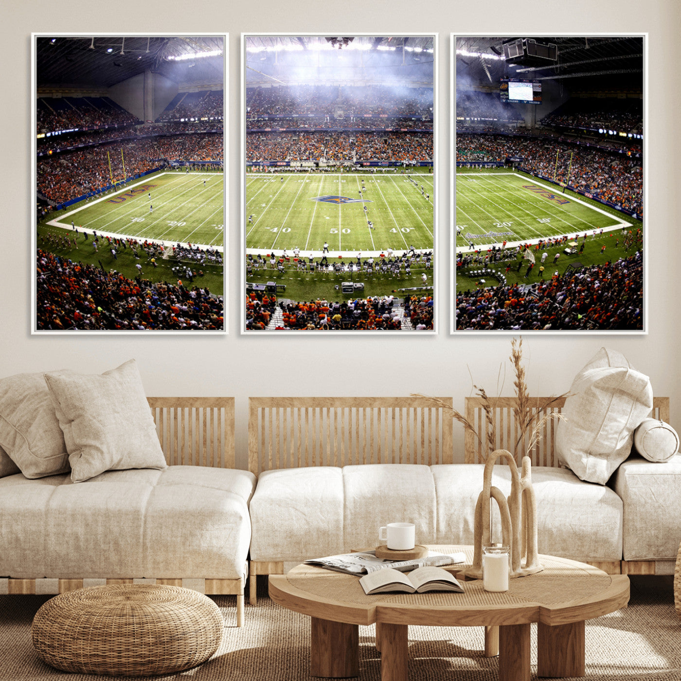 46972-MGV-FC-60X30-3P_White-The University of Texas at San Antonio Roadrunners Football Team Print - San Antonio Alamodome Wall