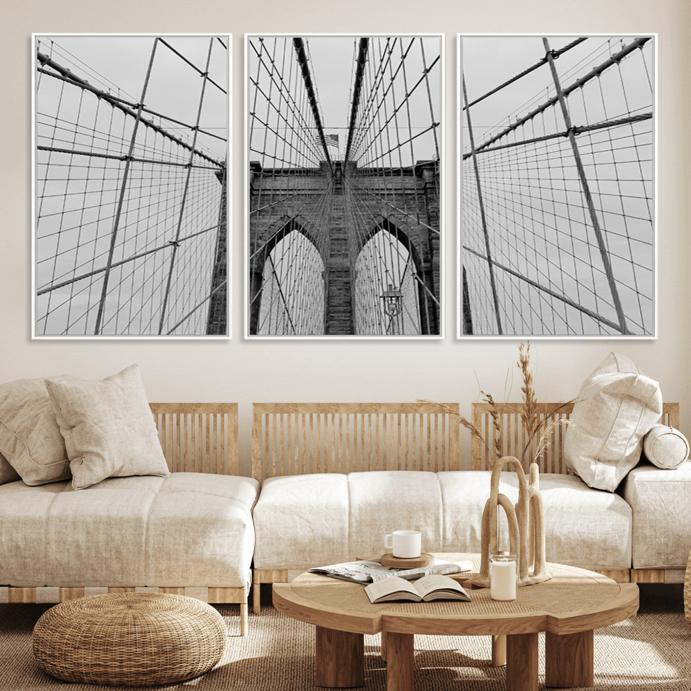 -Large Brooklyn Bridge Wall Art Canvas Print