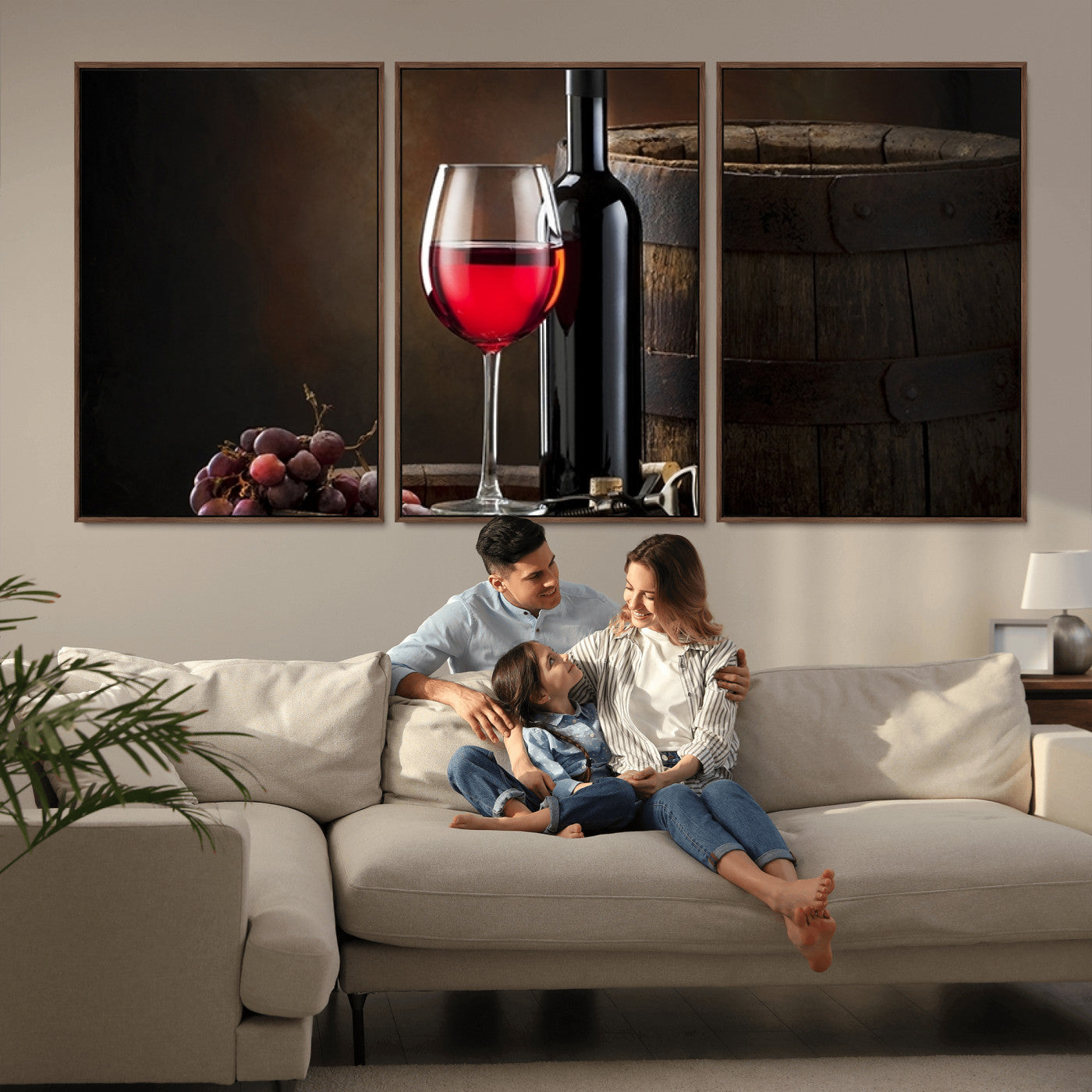-Red Wine and Bottle Canvas Print
