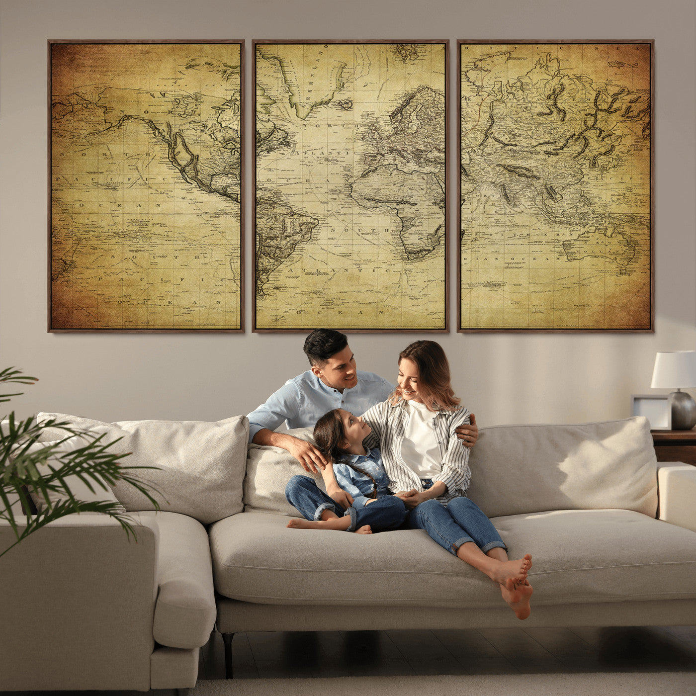 -Push Pin World Map Canvas Print – Travel Tracker Wall Art for Couples, Perfect Anniversary Gift for Home or Office Decor