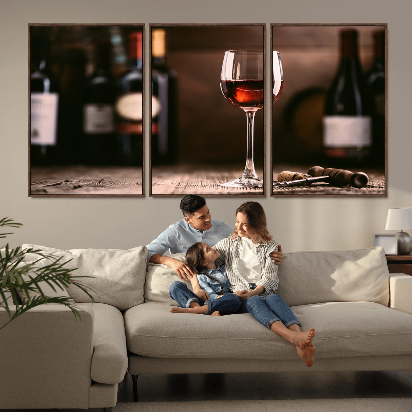 -Red Wine and Bottle Canvas Print