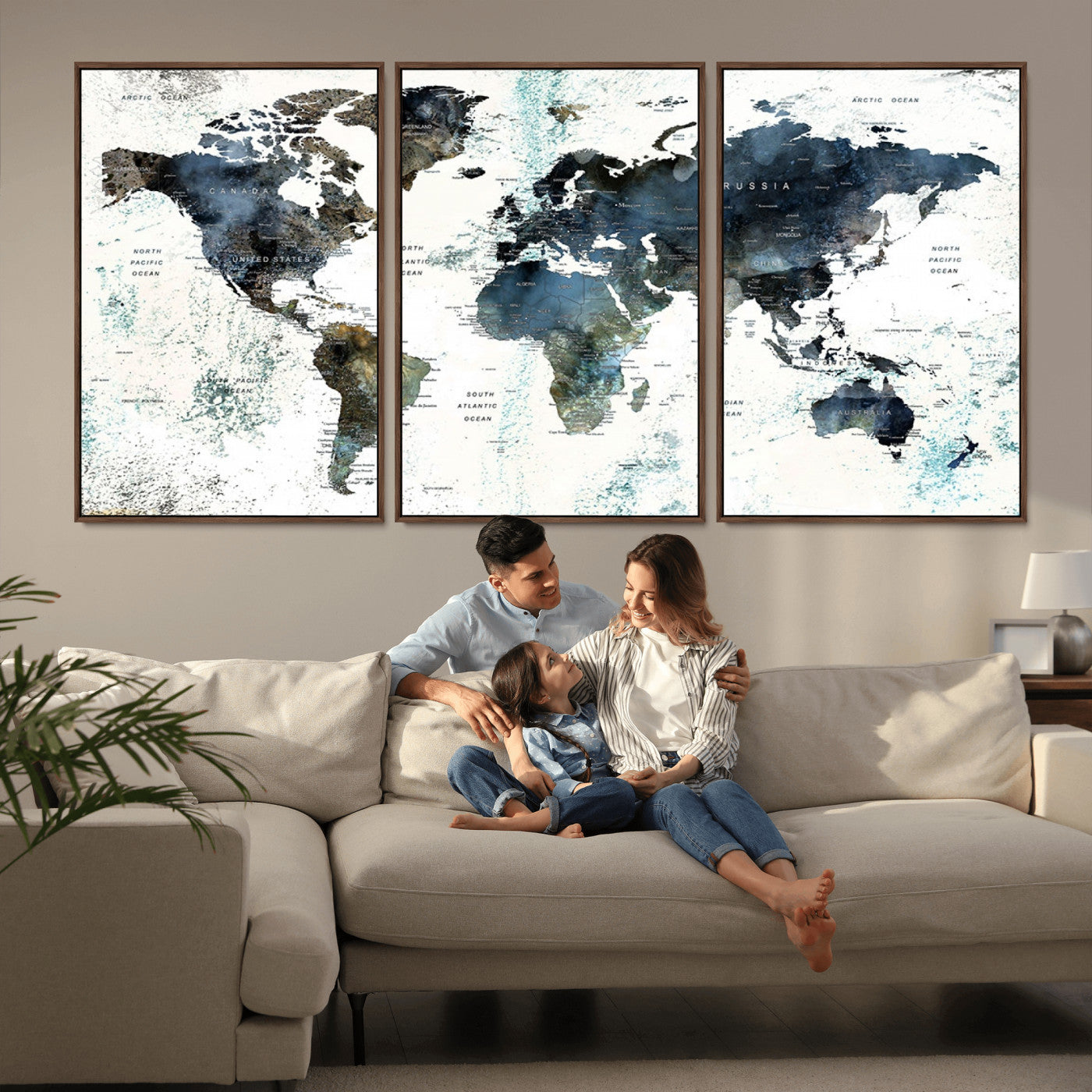 75398-MGV-CV-36X24-Push Pin World Map Canvas Print – Travel Tracker Wall Art for Couples, Perfect Anniversary Gift for Home or Office Decor