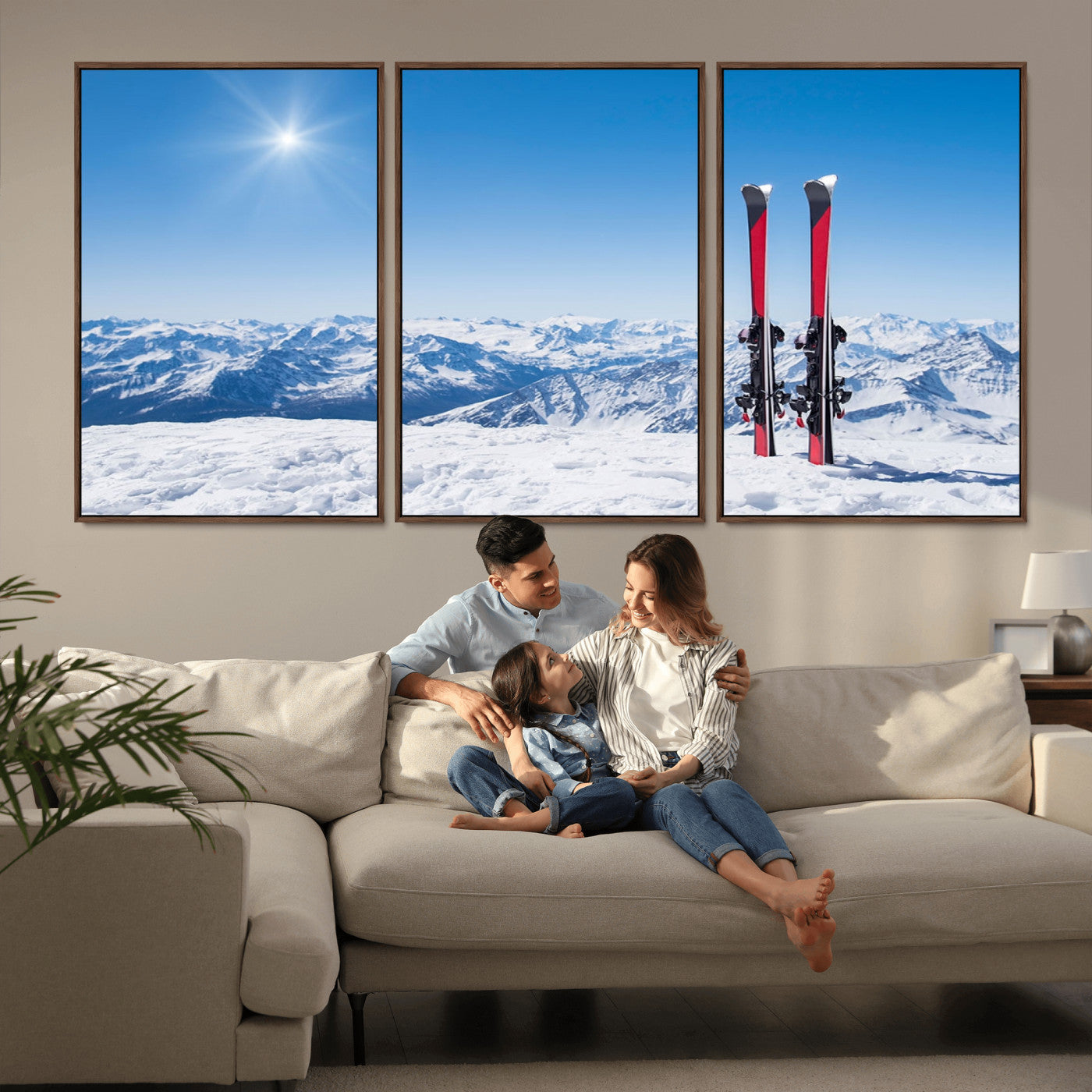 -Ski Season Snow Wall Art Canvas Print