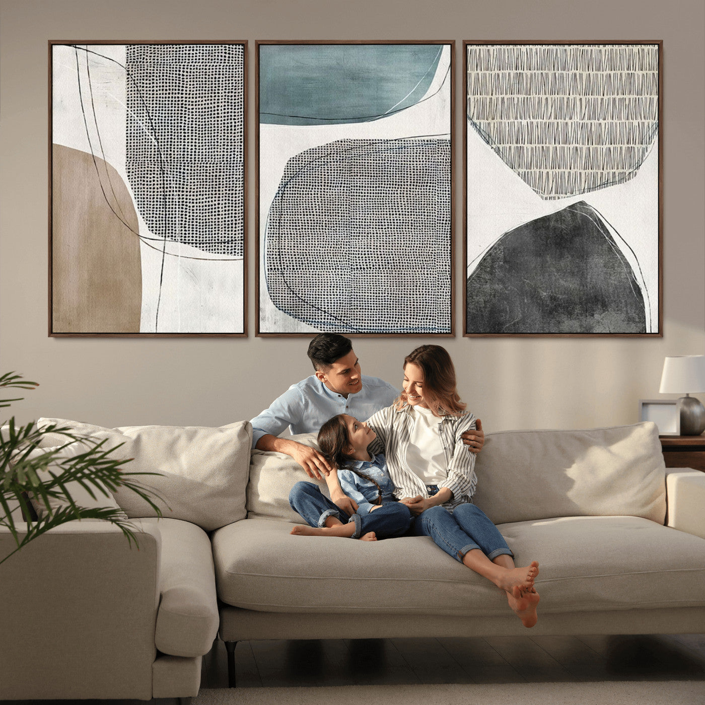 -Canvas Print Wall Art Abstract Art Boho, Framed Boho Decor Canvas Print