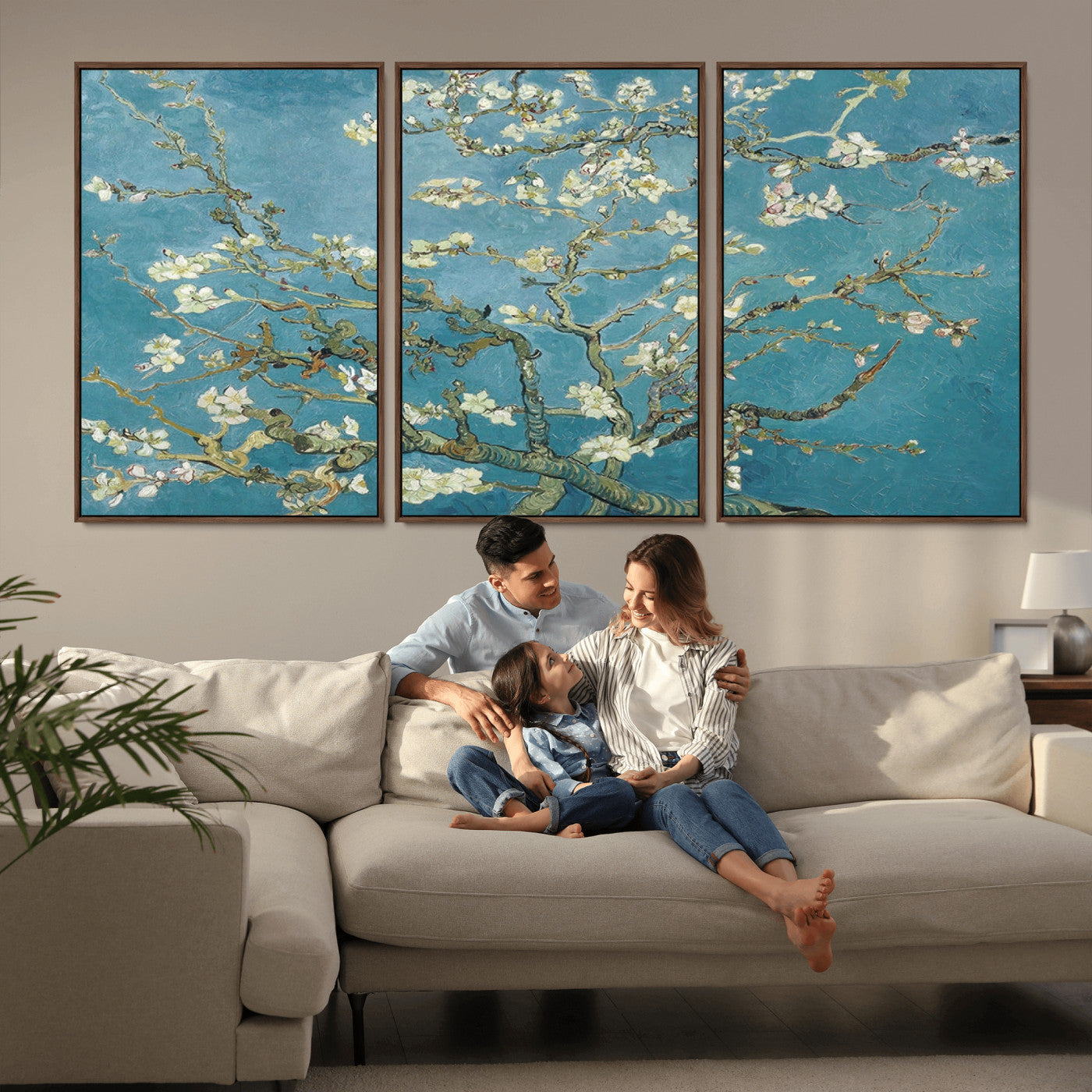 65607-MGV-CV-36X24-Vincent Van Gogh's Almond Blossom Abstract Wall Art Canvas, Van Gogh Almond Blossom Canvas Print