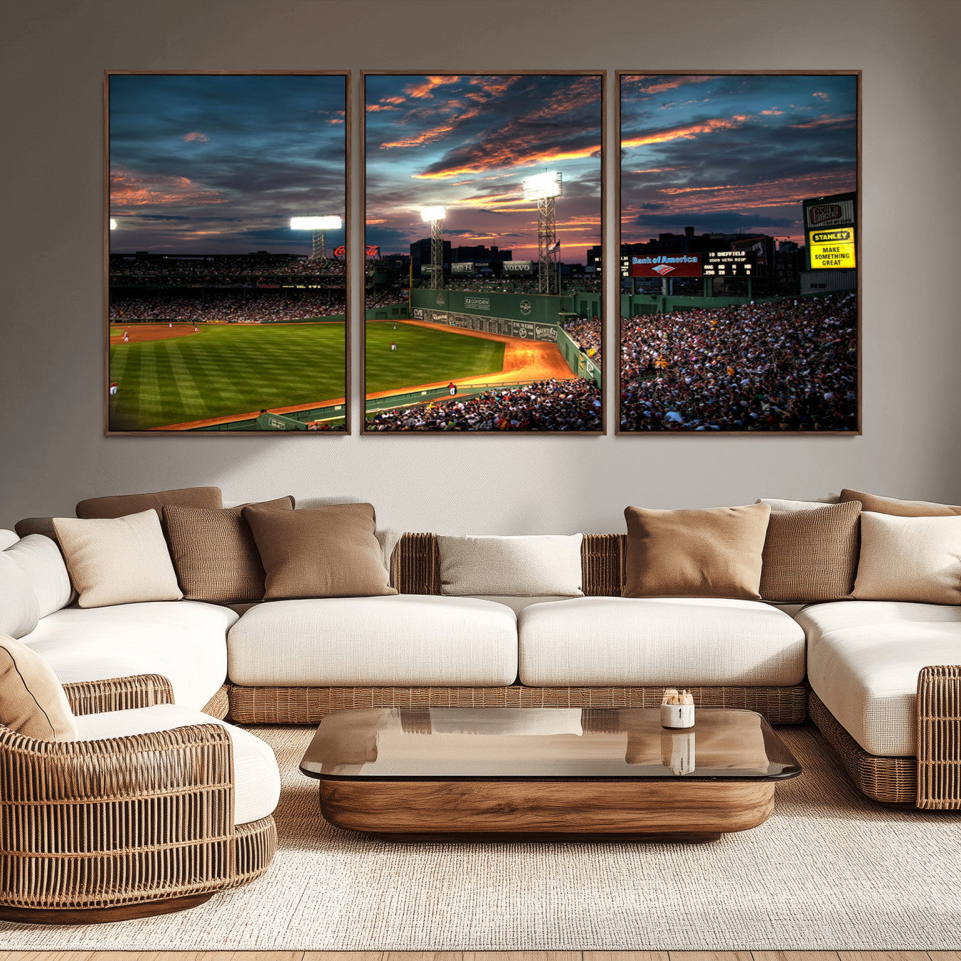 -Fenway Park Wall Art Canvas Print | Large Baseball Stadium Canvas Print for Boston Red Sox Fans |