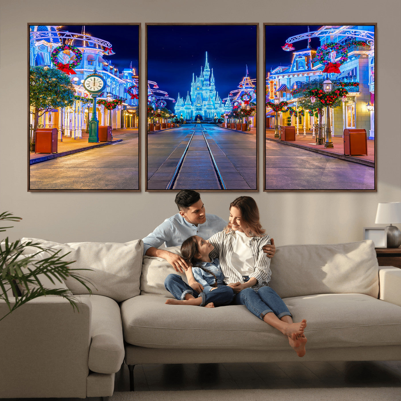 12470-MGV-CV-36X24 - Disney Wall Art | Castle Large Wall Art Disney Magic Kingdom Print for Kids Room Decoration | Disney