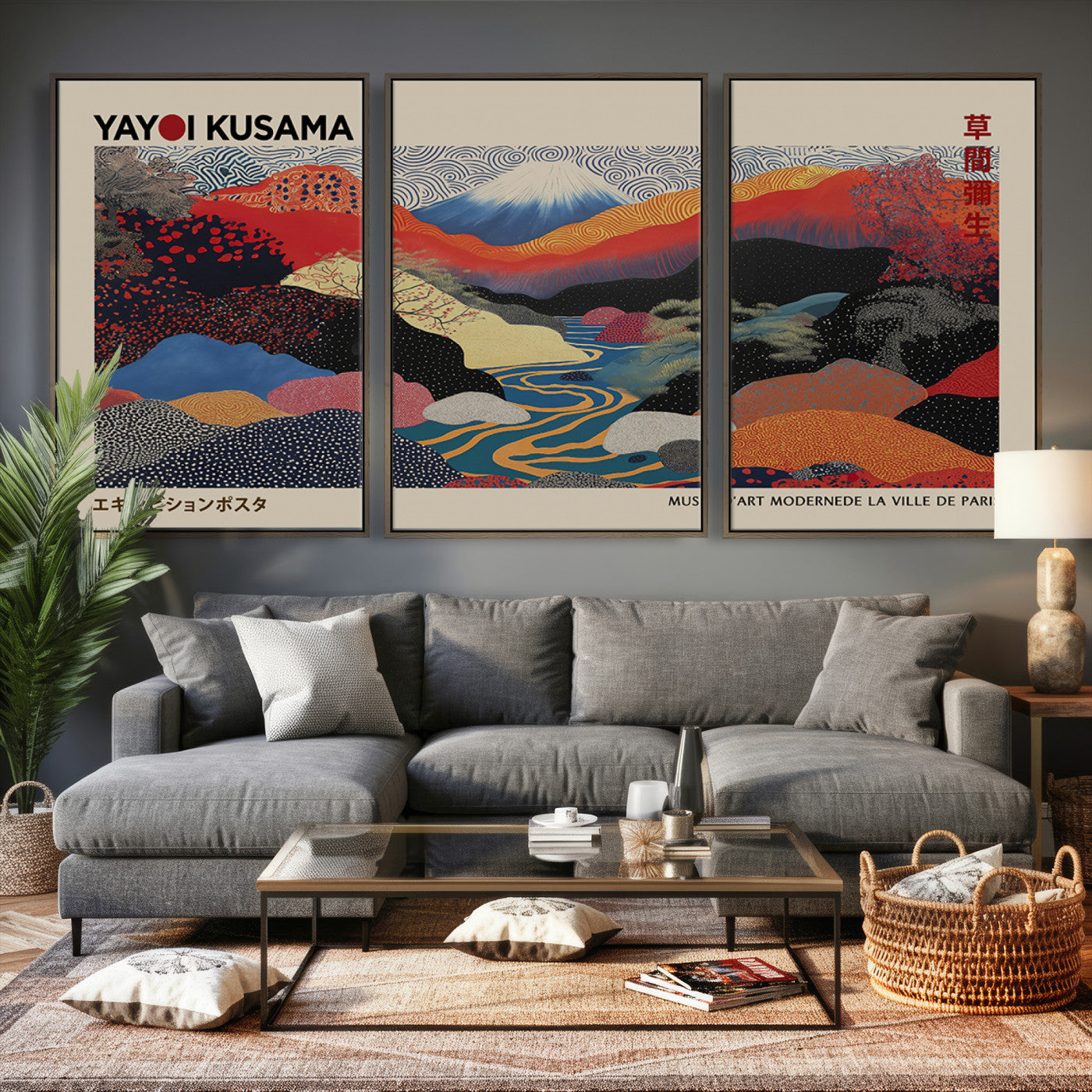 86784-MGV-CV-36X24 - Yayoi Wall Art - Framed Yayoi Kusama 1986 Wall Art Print – Japanese Wall Art Print, Wabi Sabi Yayoi