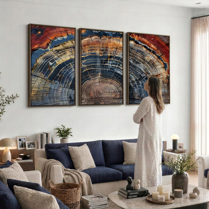 Abstract Tree Ring Wall Art Canvas Print