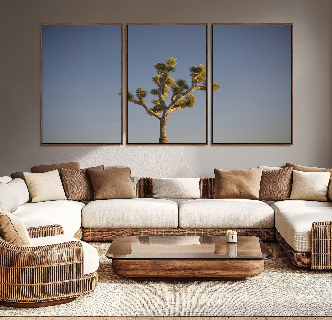 54552043-MGV-CV-36X24-Joshua Tree Wall Art Canvas Print – Framed Southwestern Desert Landscape Scene Natural Rustic Artwork for Home Office