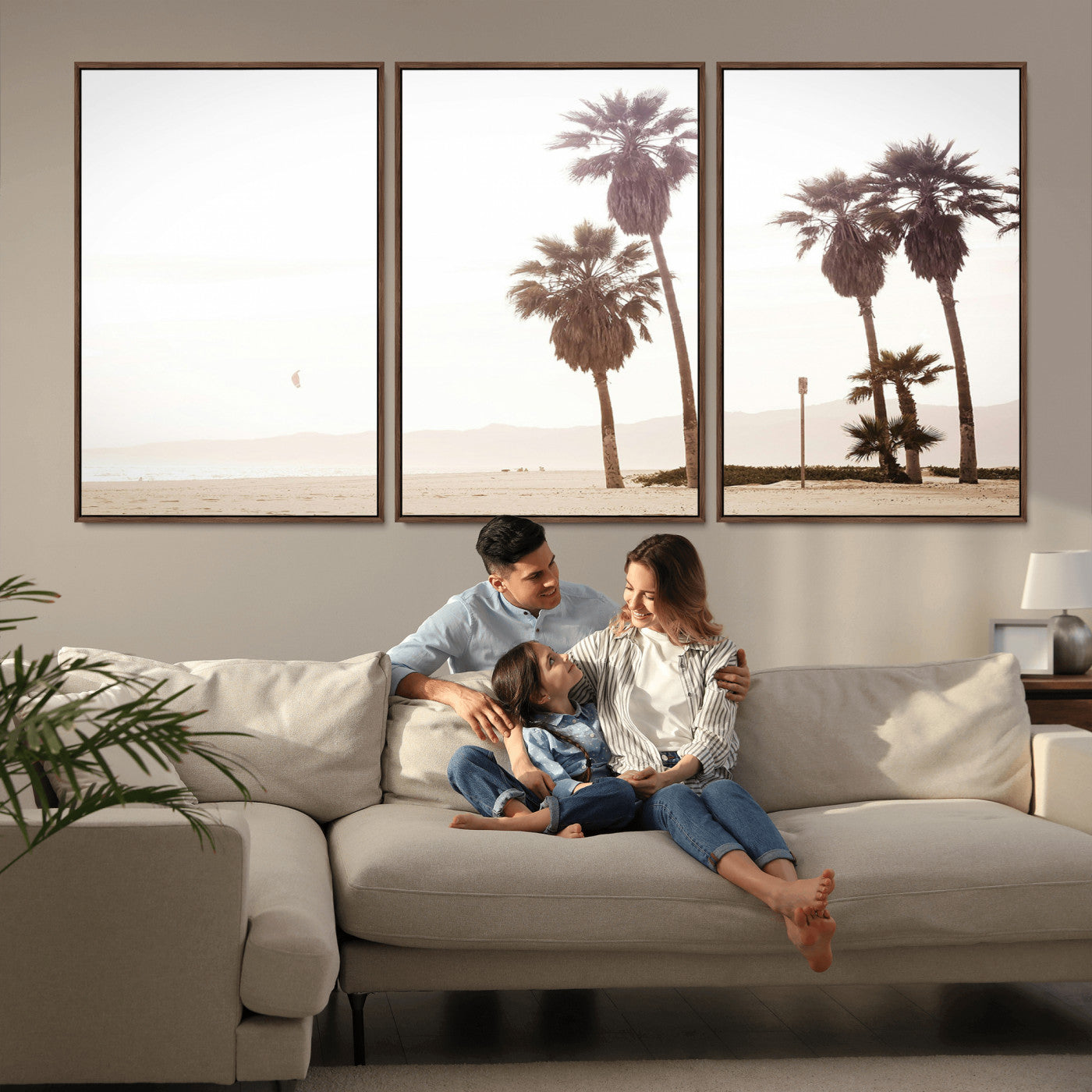 -Coastal Light Wall Art Canvas Print – Relaxing Shoreline Minimalist Ocean Tropical Serenity Artwork for Home, Office