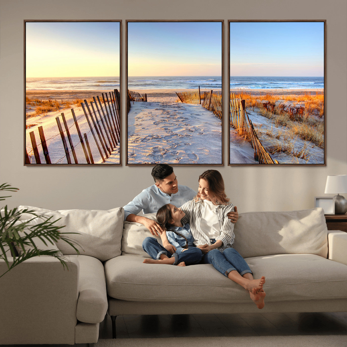 73351887-MGV-CV-36X24-Ocean Sunset Wall Art Canvas Print – Nautical Beach Photography Summer Coastal Serenity Artwork for Home, Office