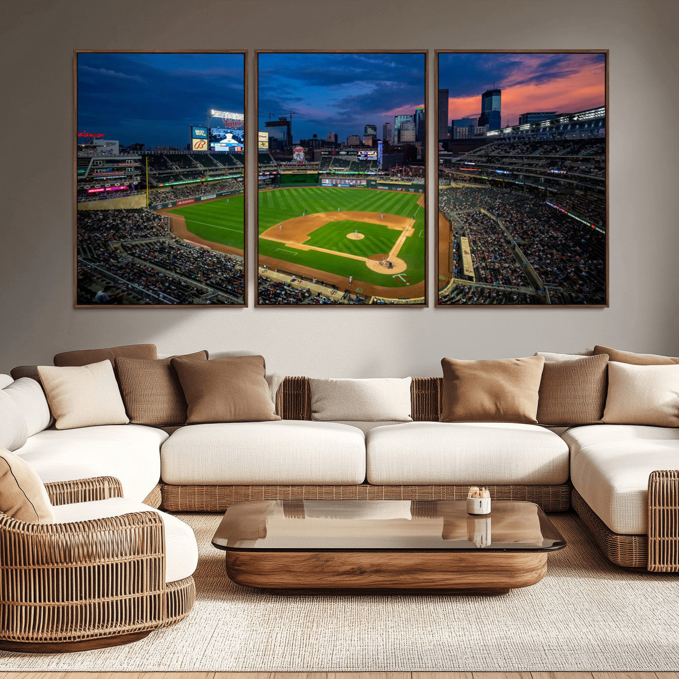 -Target Field Wall Art Canvas Print – Baseball Stadium Minneapolis Major League Baseball Iconic Artwork for home, office