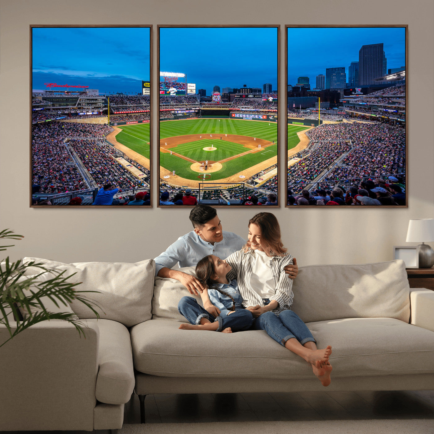 -Target Field Stadium Wall Art Canvas Print – Minnesota Twins Baseball Team Iconic Ballpark Scene for home, office