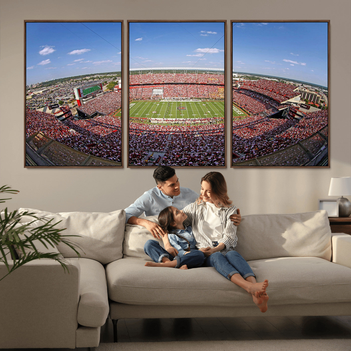 29492070-MGV-FC-60X30-3P - William Brice Stadium Wall Art Canvas Print – Stadium Crowd Sports Field Outdoor Event Football Game Artwork for Home Office