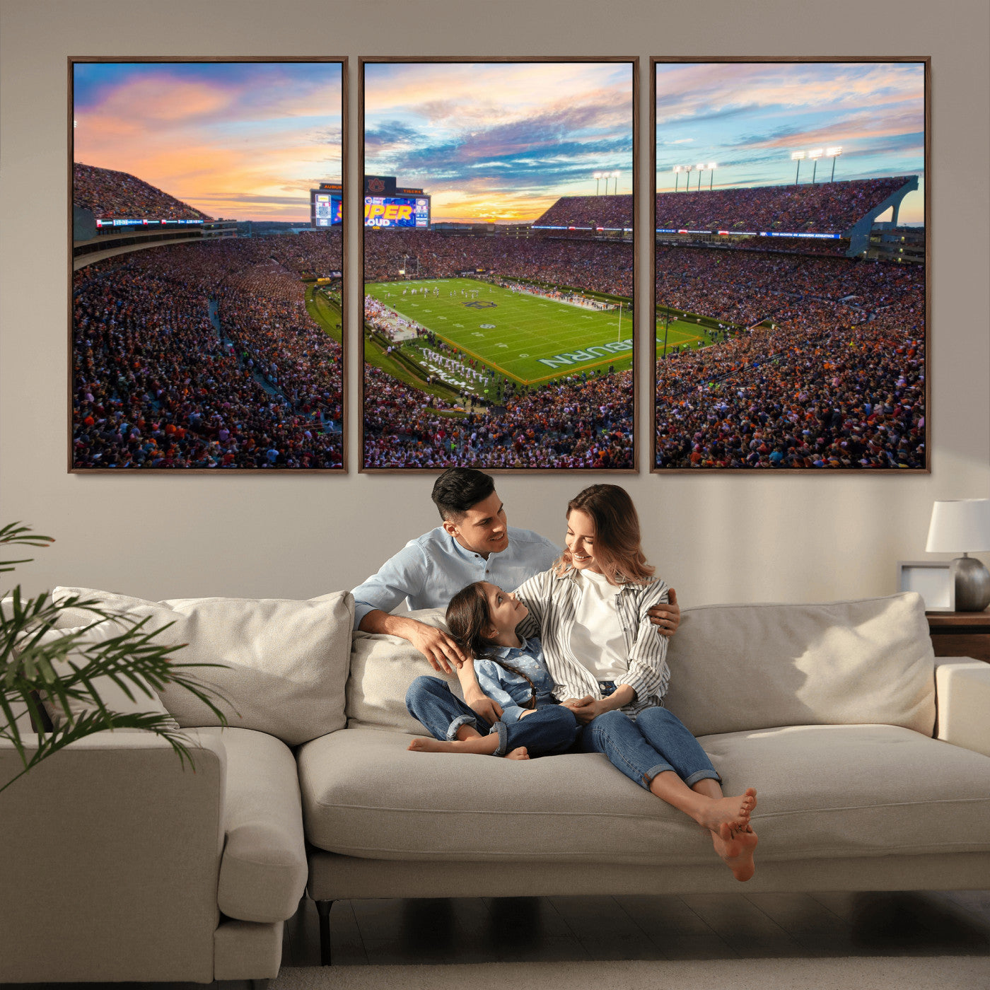 29755746-MGV-CV-36X24-Jordan-Hare Stadium Wall Art Canvas Print, Football Stadium Aerial View, College Sports Art for Man Cave or Game Room